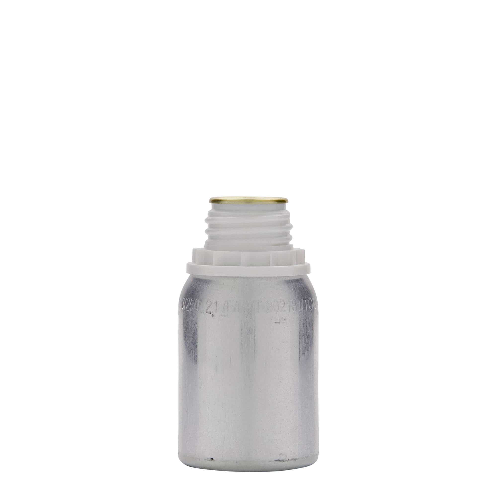 Aluminium fles, 125 ml, metaal, zilver, monding: DIN 32