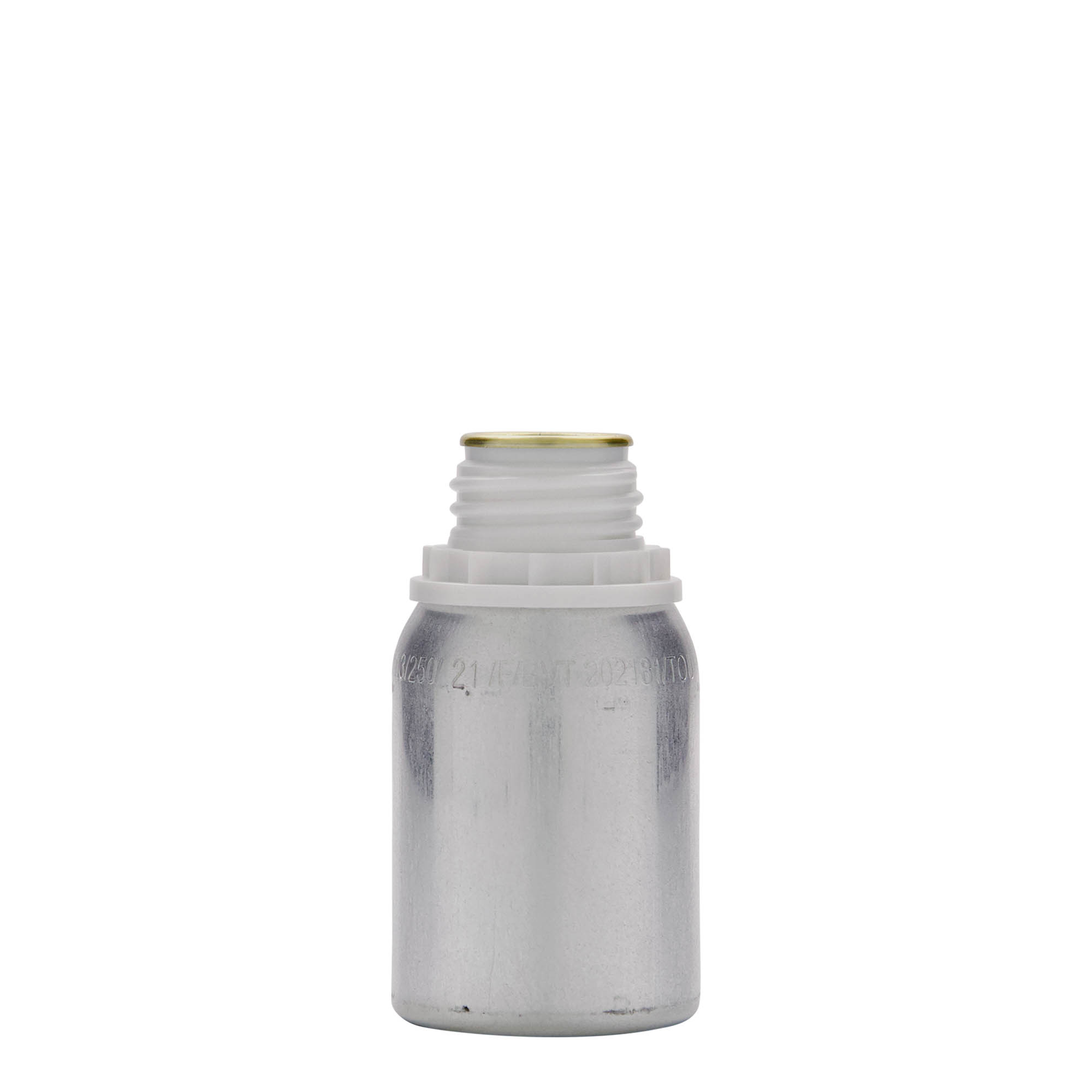 Aluminium fles, 125 ml, metaal, zilver, monding: DIN 32 Aluminium fles, 125 ml, metaal, zilver, monding: DIN 32