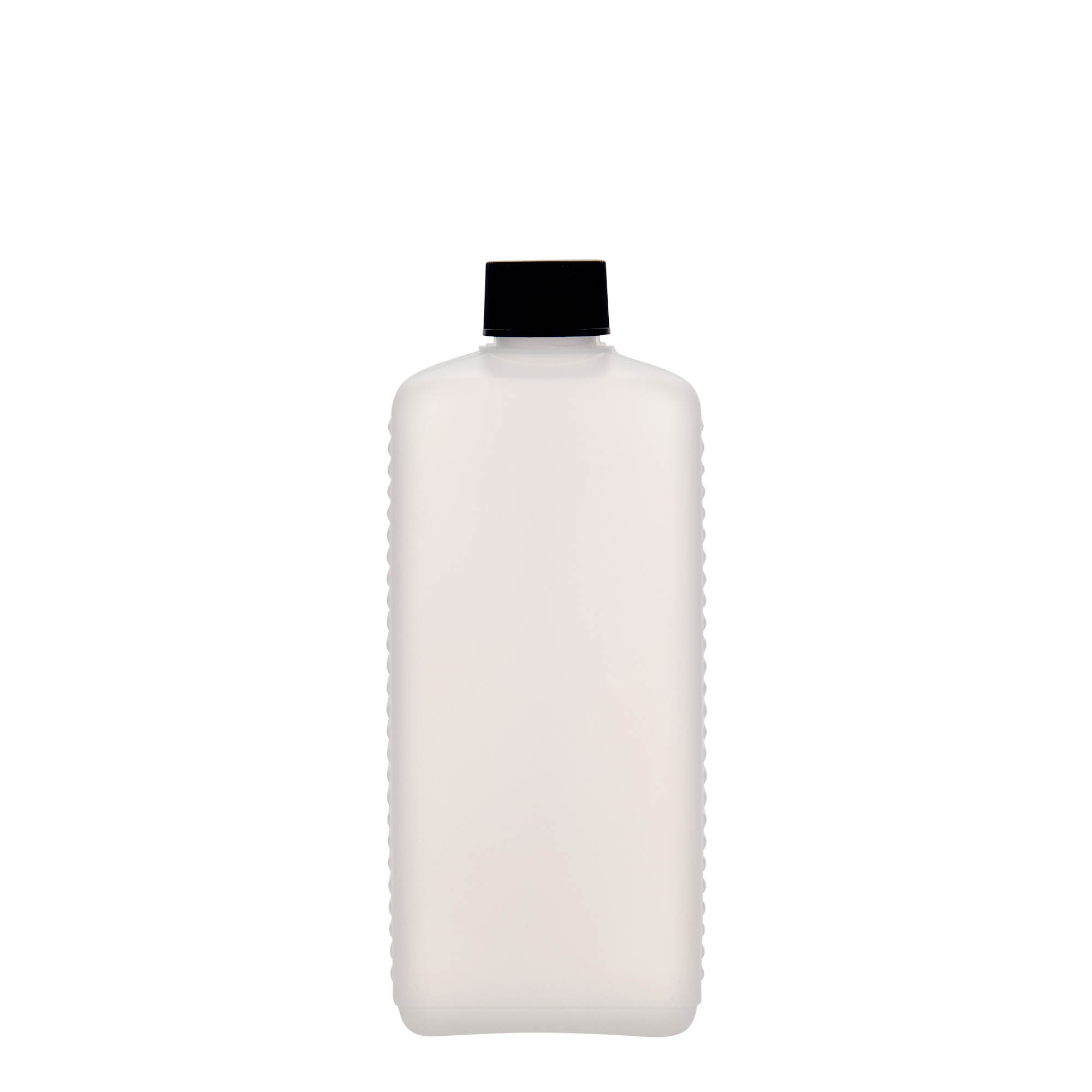 Bouteille bidon 500 ml, rectangulaire, plastique PEHD, nature, bouchage: DIN 25 EPE Bouteille bidon 500 ml, rectangulaire, plastique PEHD, nature, bouchage: DIN 25 EPE