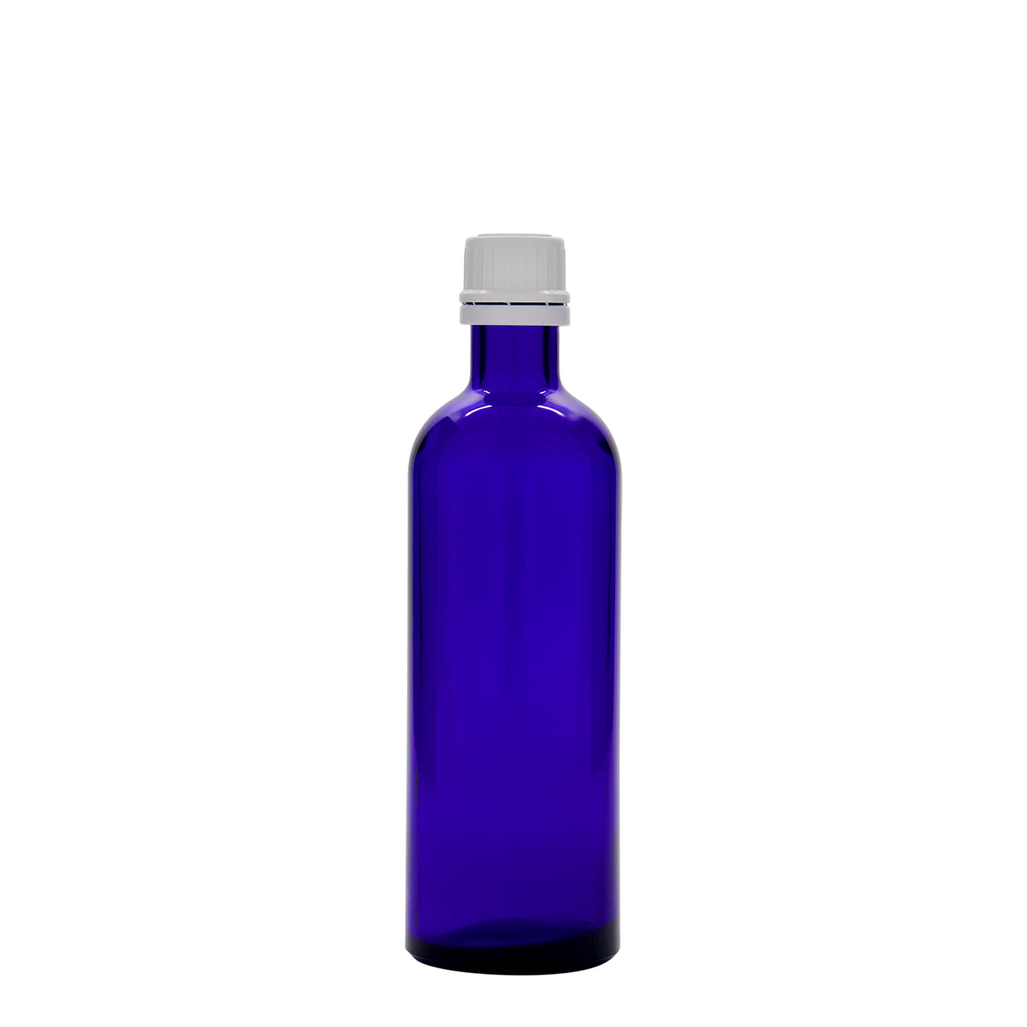 Medicijnfles, 200 ml, glas, koningsblauw, monding: DIN 22 Medicijnfles, 200 ml, glas, koningsblauw, monding: DIN 22