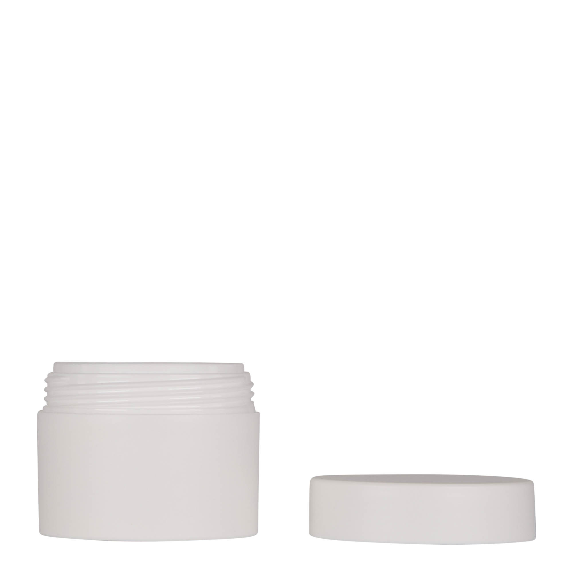 Boîte en plastique 50 ml 'Antonella', PP, blanche, bouchage: Bougage à vis Boîte en plastique 50 ml 'Antonella', PP, blanche, bouchage: Bougage à vis