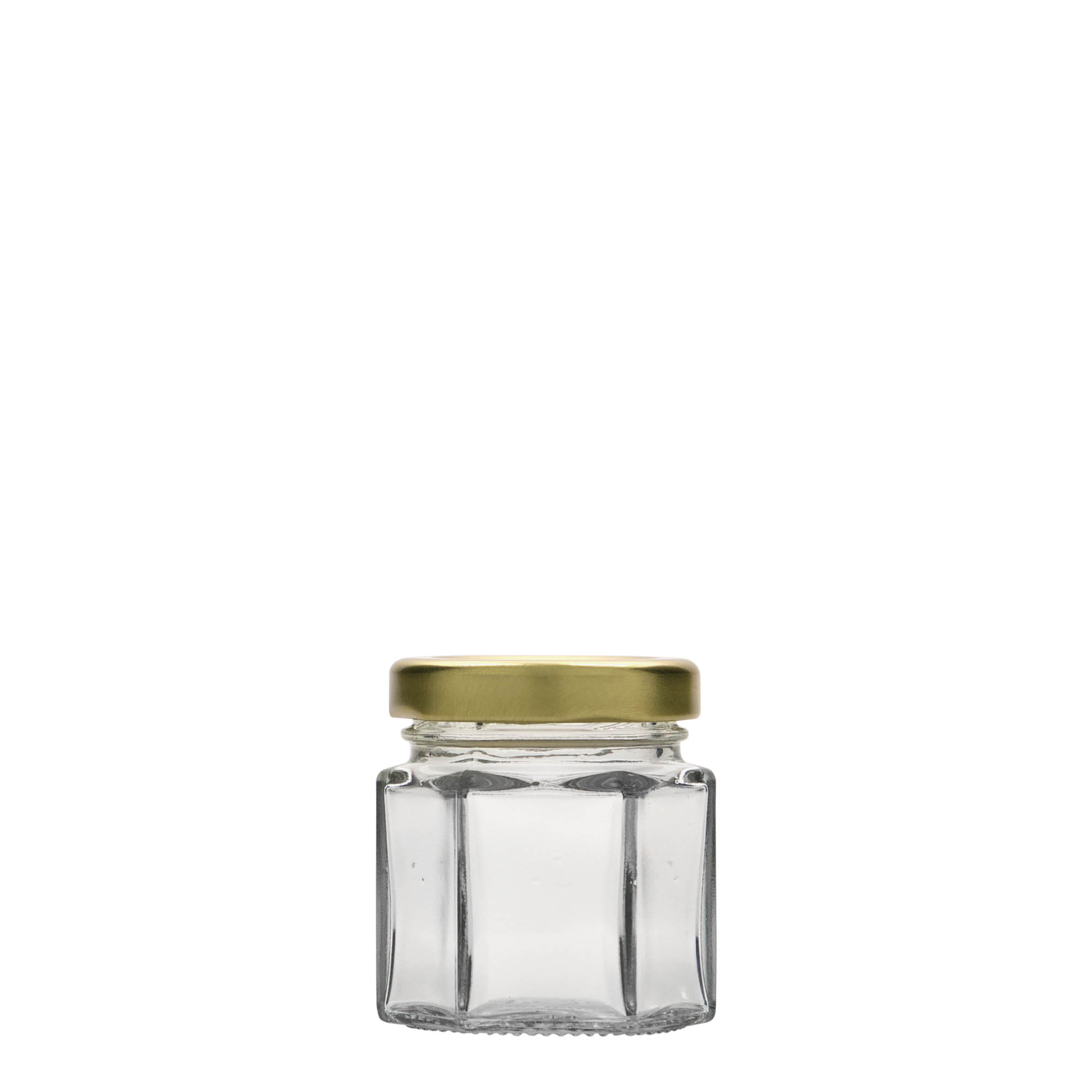 Bocal hexagonal 47 ml, bouchage: Twist-Off (TO 43) Bocal hexagonal 47 ml, bouchage: Twist-Off (TO 43)
