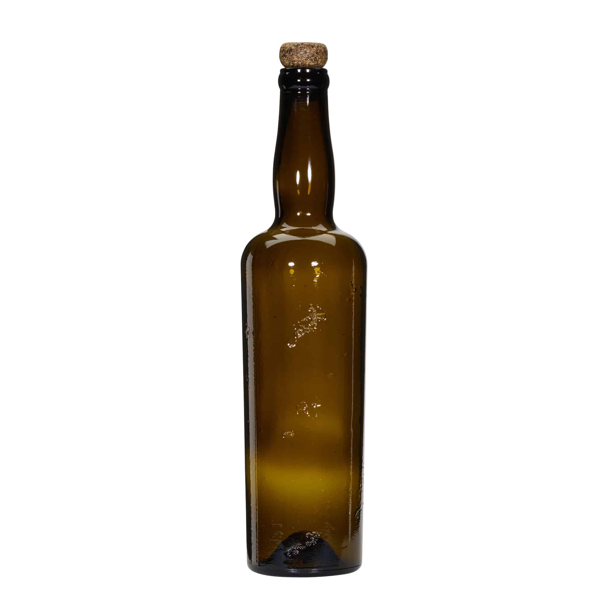Wildly Crafted Glazen fles 'Siroco', 750 ml, bruin, monding: kurk