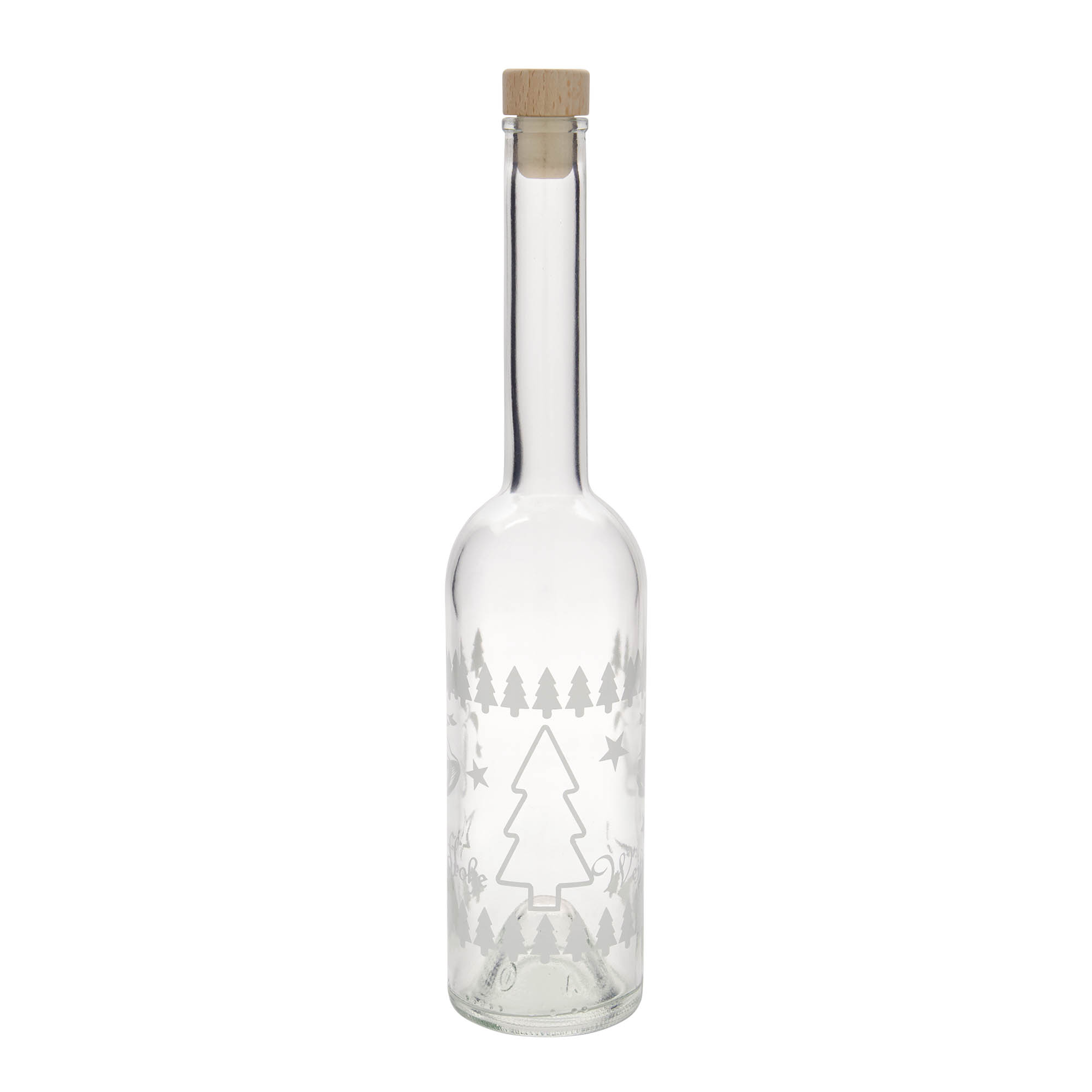 Bouteille en verre 500 ml 'Opera', motif : Noël classique, bouchage: bouchon Bouteille en verre 500 ml 'Opera', motif : Noël classique, bouchage: bouchon