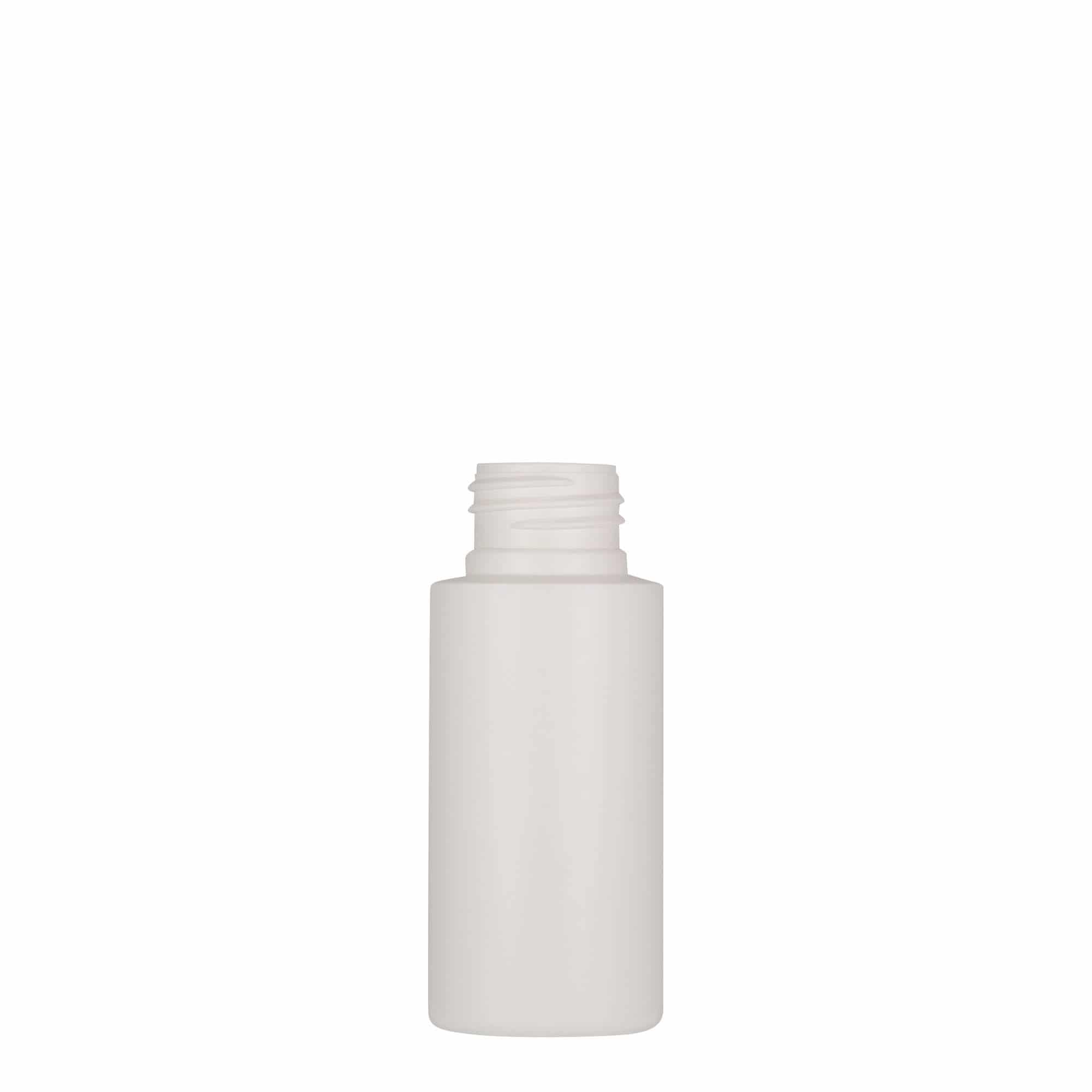 Plastic fles 'Pipe', 50 ml, HDPE, wit, monding: 24/410 Plastic fles 'Pipe', 50 ml, HDPE, wit, monding: 24/410