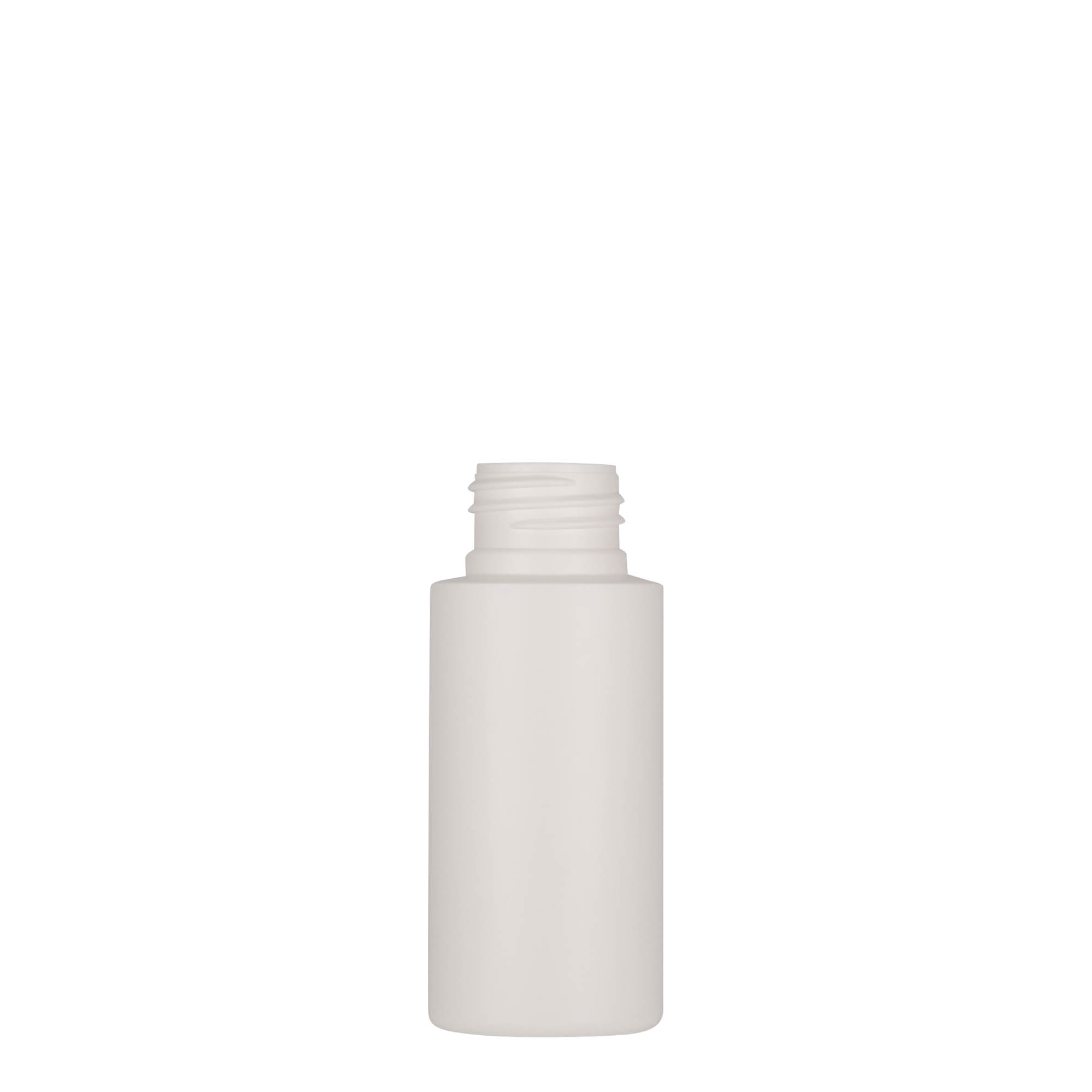 Plastic fles 'Pipe', 50 ml, HDPE, wit, monding: 24/410 Plastic fles 'Pipe', 50 ml, HDPE, wit, monding: 24/410