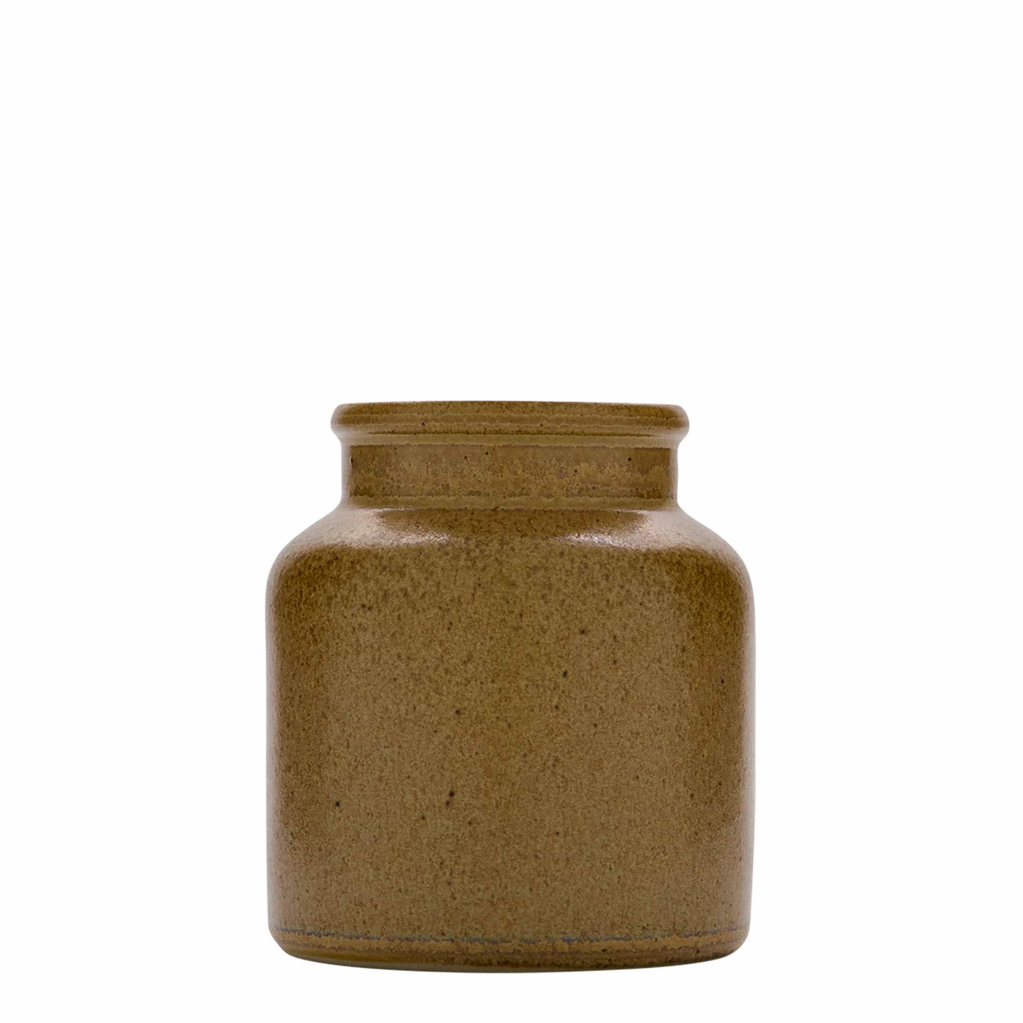 Pot en grès 270 ml, céramique, cristal brun, bouchage: couvercle cloche
