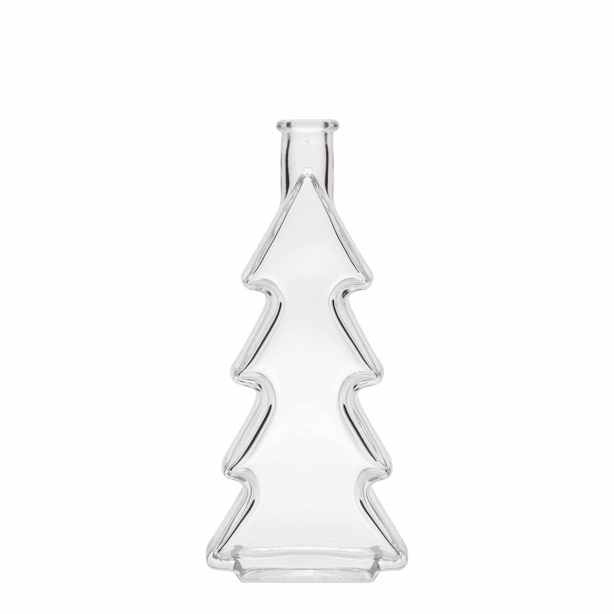 Glazen fles 'Dennenboom', 200 ml, monding: kurk