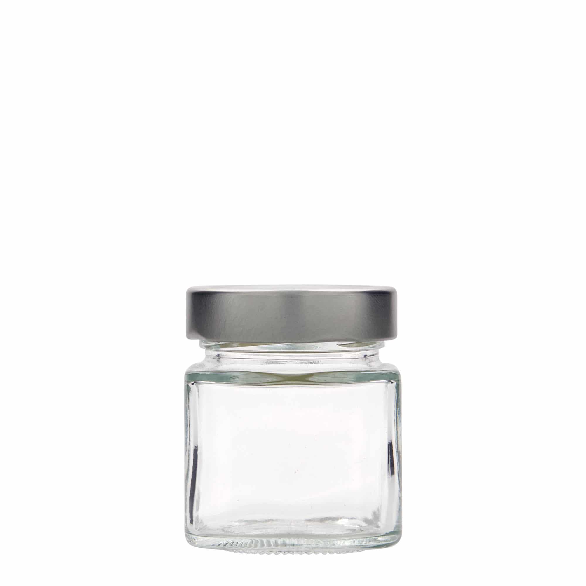 Bocal carré 156 ml « Funny », bouchage: Deep-Twist-Off (DTO 58)