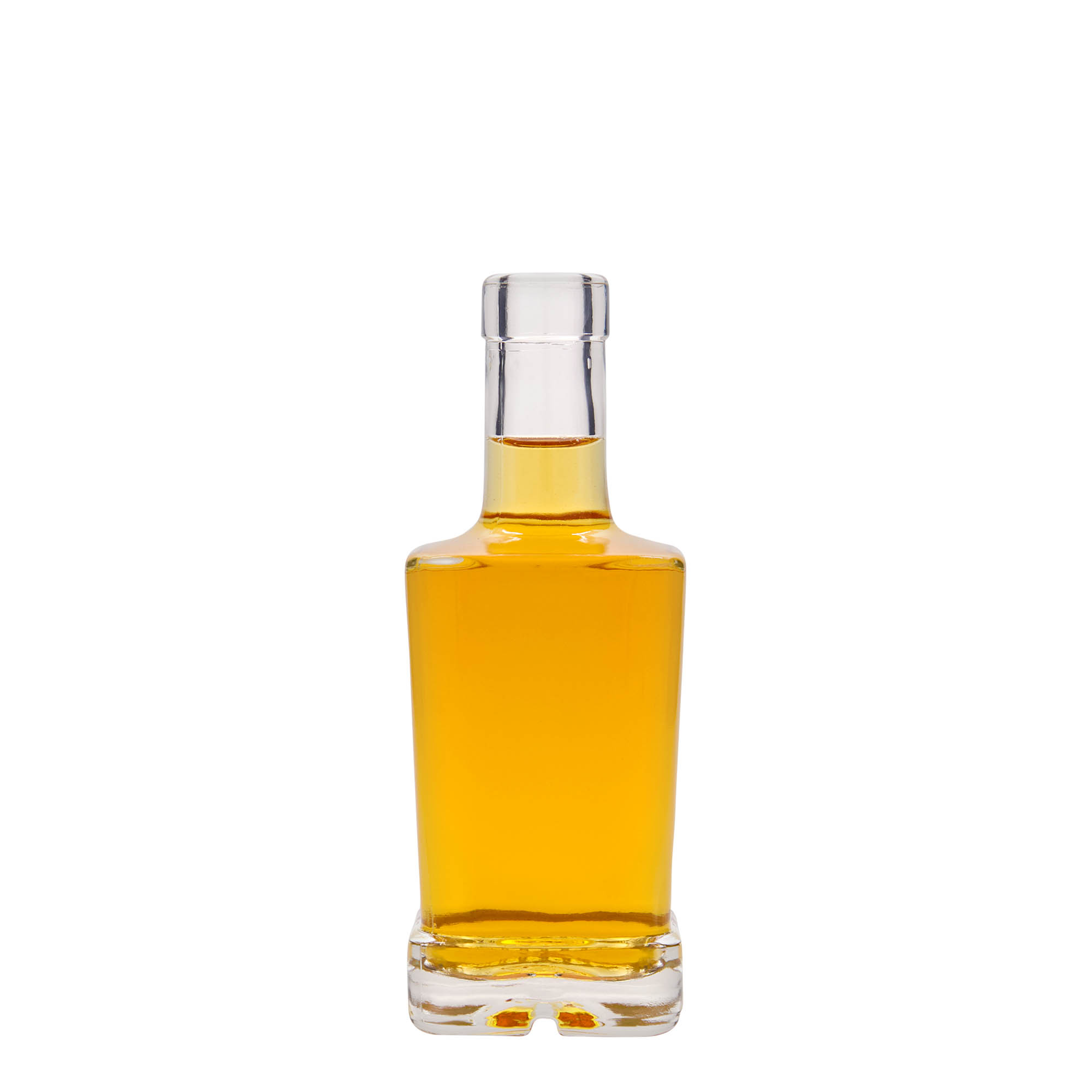 Glazen fles 'Rene', 250 ml, vierkant, monding: kurk Glazen fles 'Rene', 250 ml, vierkant, monding: kurk
