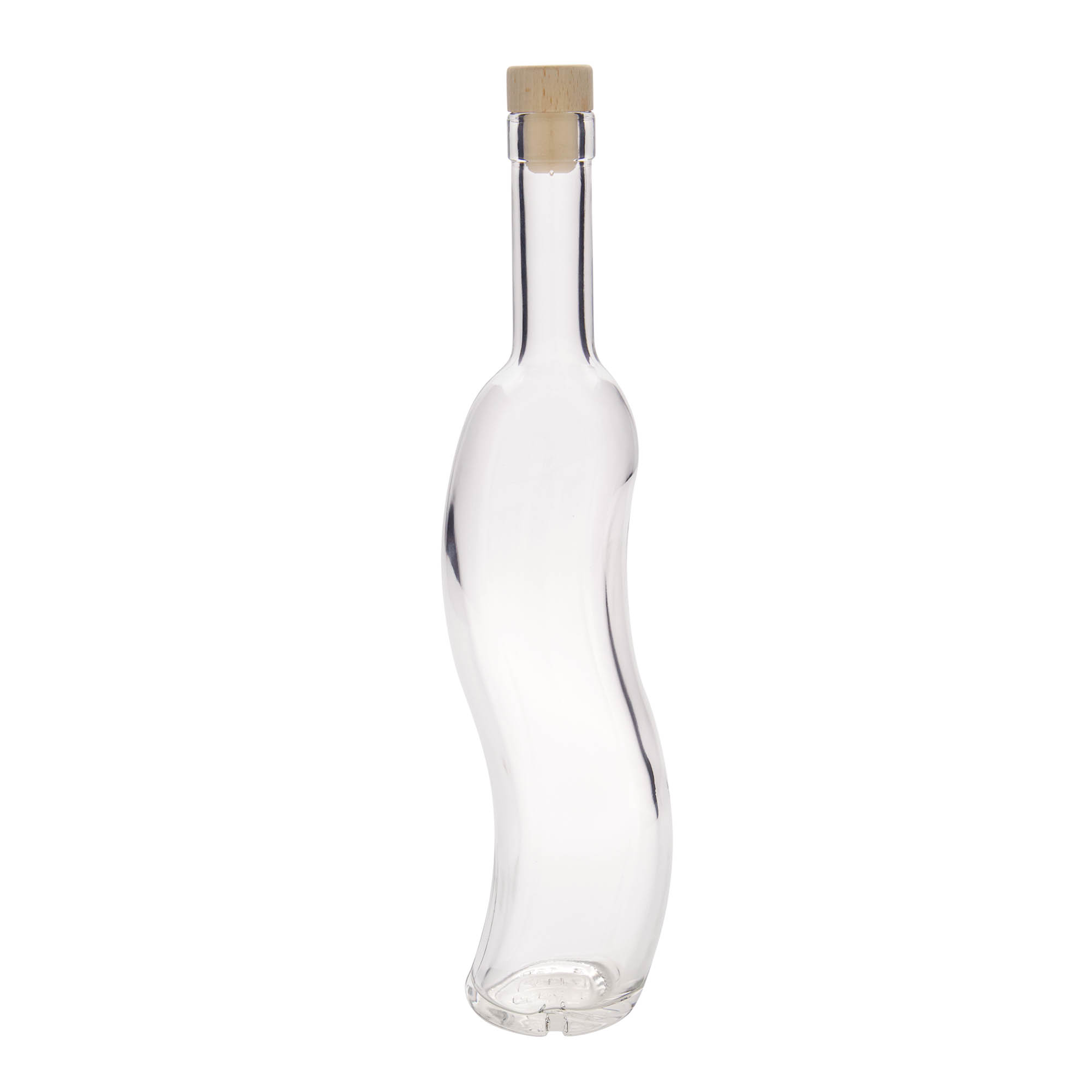 Glazen fles 'La-Ola', 500 ml, halfrond, monding: kurk