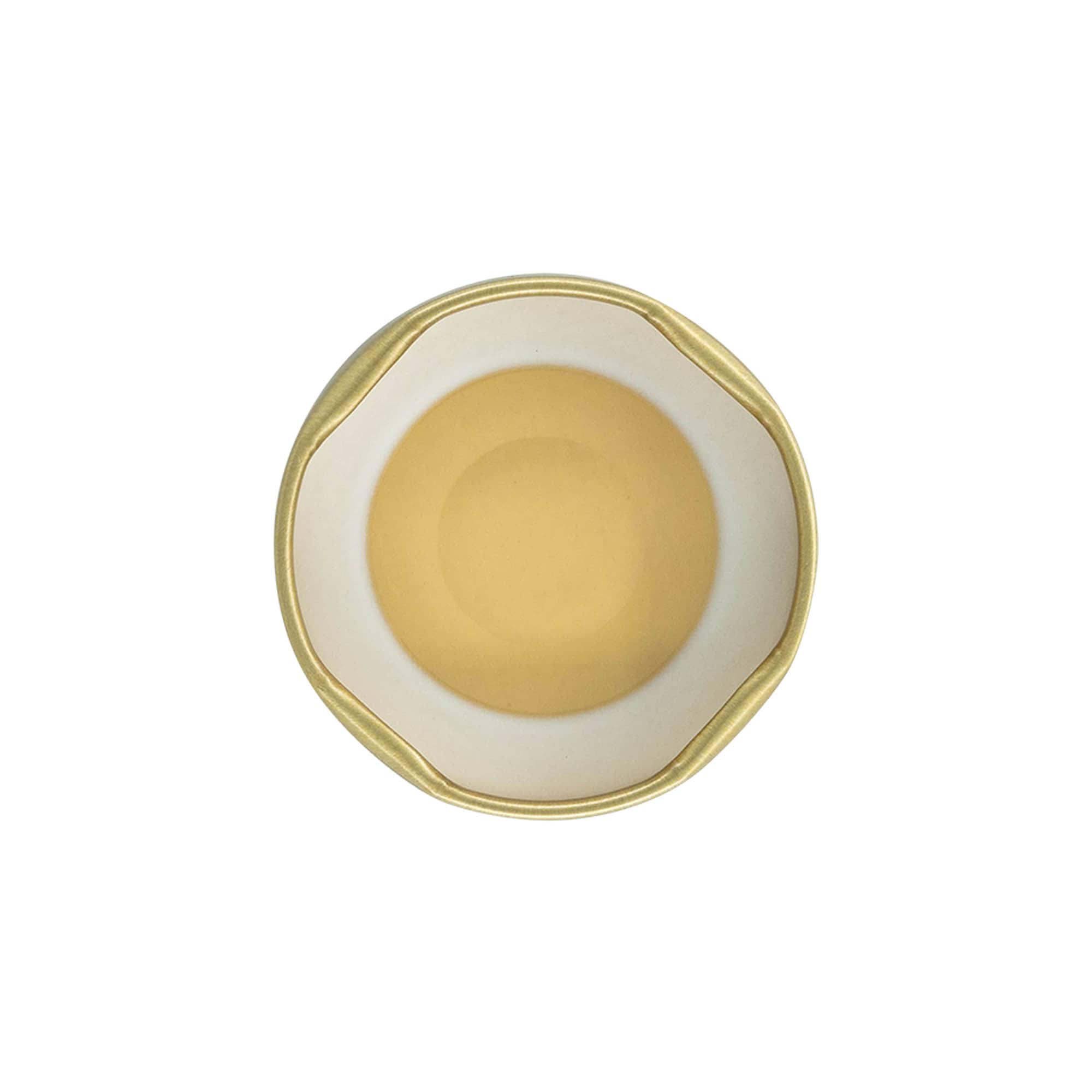 Couvercle Twist-Off, fer blanc, stérilisable, doré, pour bouchage: TO 43 Couvercle Twist-Off, fer blanc, stérilisable, doré, pour bouchage: TO 43