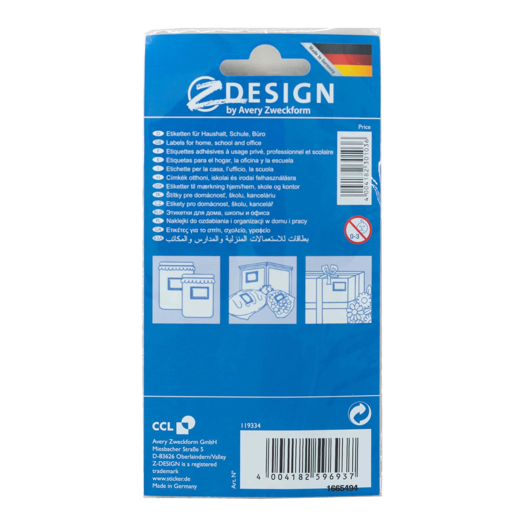 Zweckform etiketten 'Fruitrand', rechthoekig, papier, meerkleurig