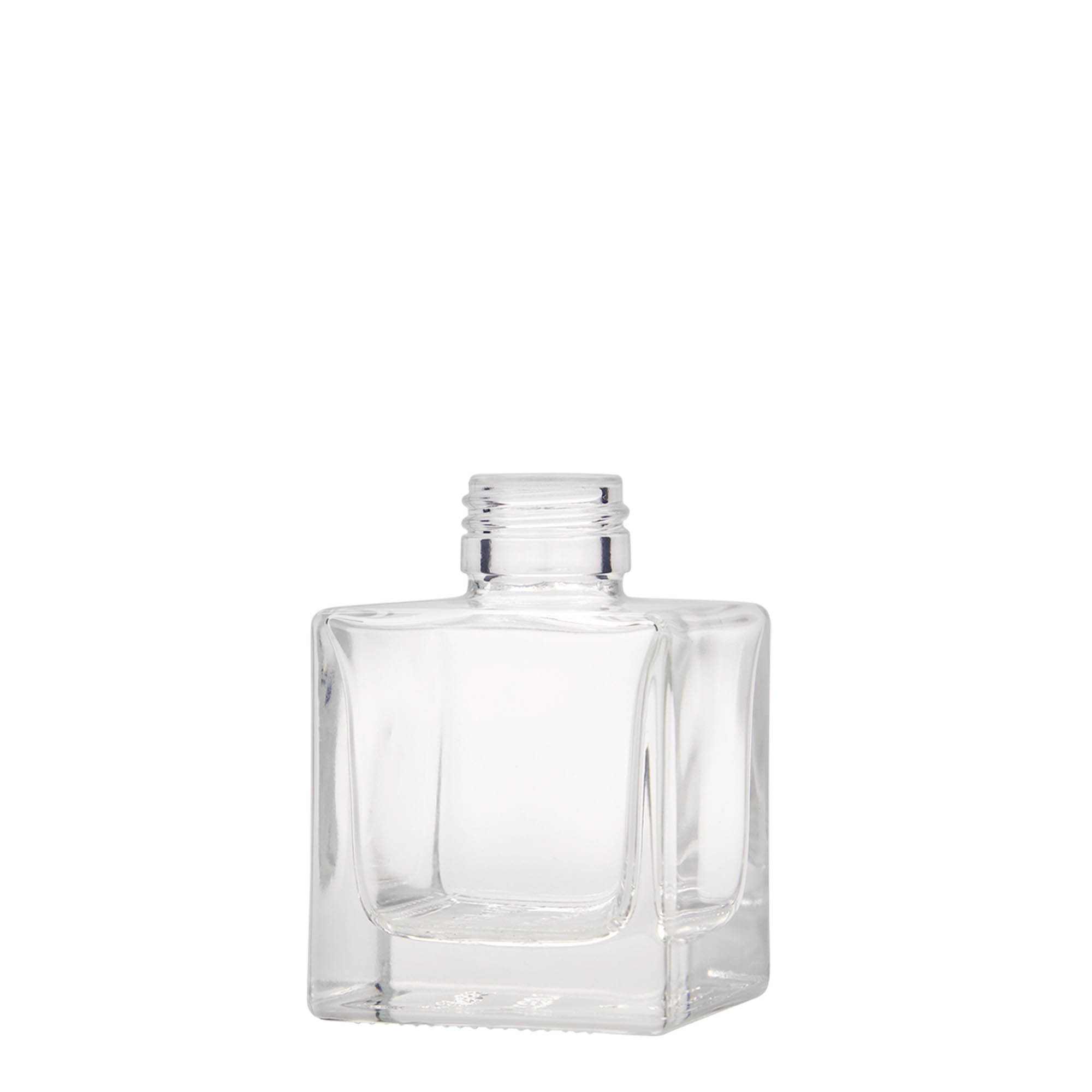 Bouteille en verre 100 ml 'Cube', carrée, bouchage: PP 28 Bouteille en verre 100 ml 'Cube', carrée, bouchage: PP 28
