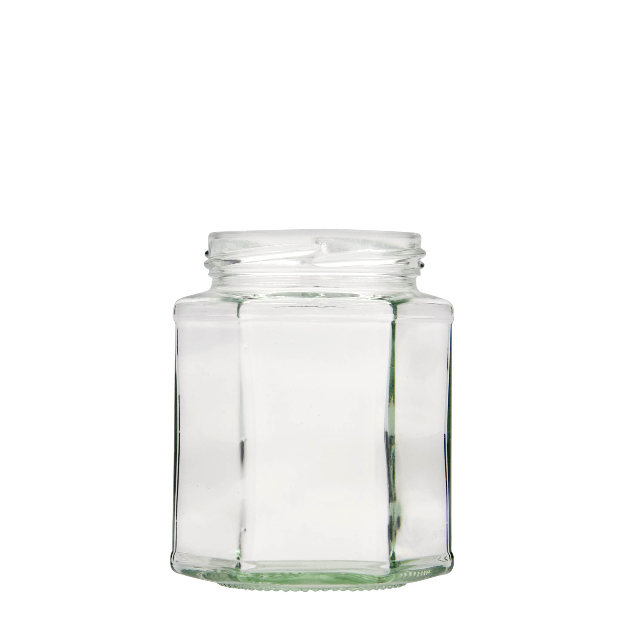 Bocal hexagonal 324 ml, bouchage: Twist-Off (TO 66) Bocal hexagonal 324 ml, bouchage: Twist-Off (TO 66)