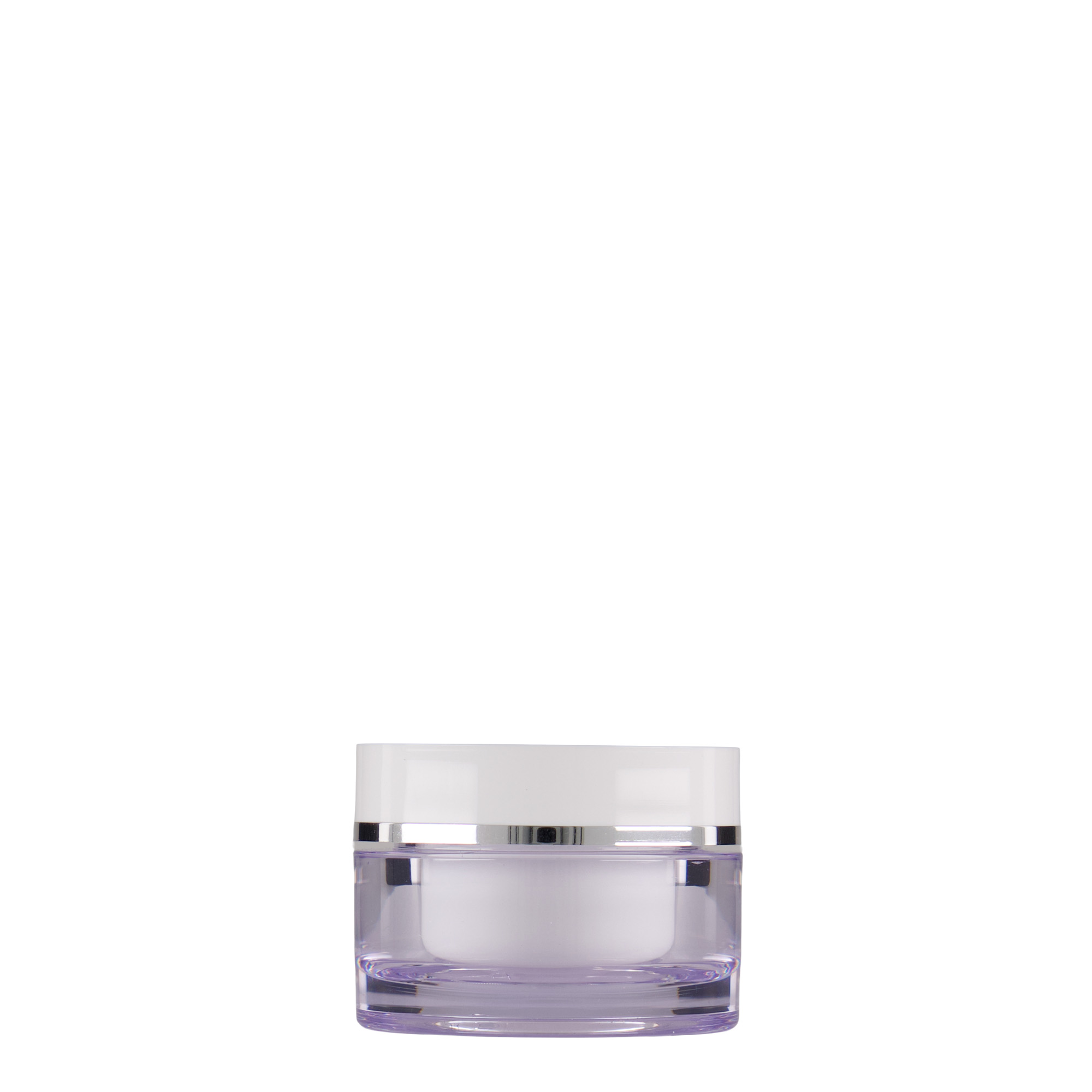 Pot 10 ml , plastique SAN, blanc, bouchage: Bougage à vis