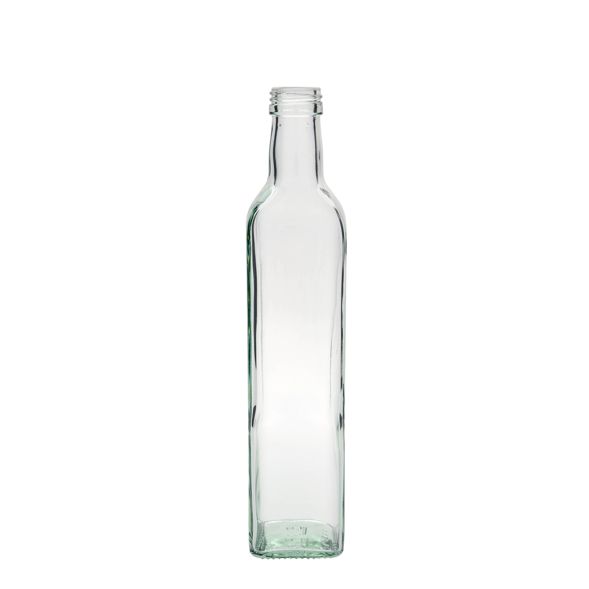 Glazen fles 'Marasca', 500 ml, vierkant, monding: PP 31,5 Glazen fles 'Marasca', 500 ml, vierkant, monding: PP 31,5