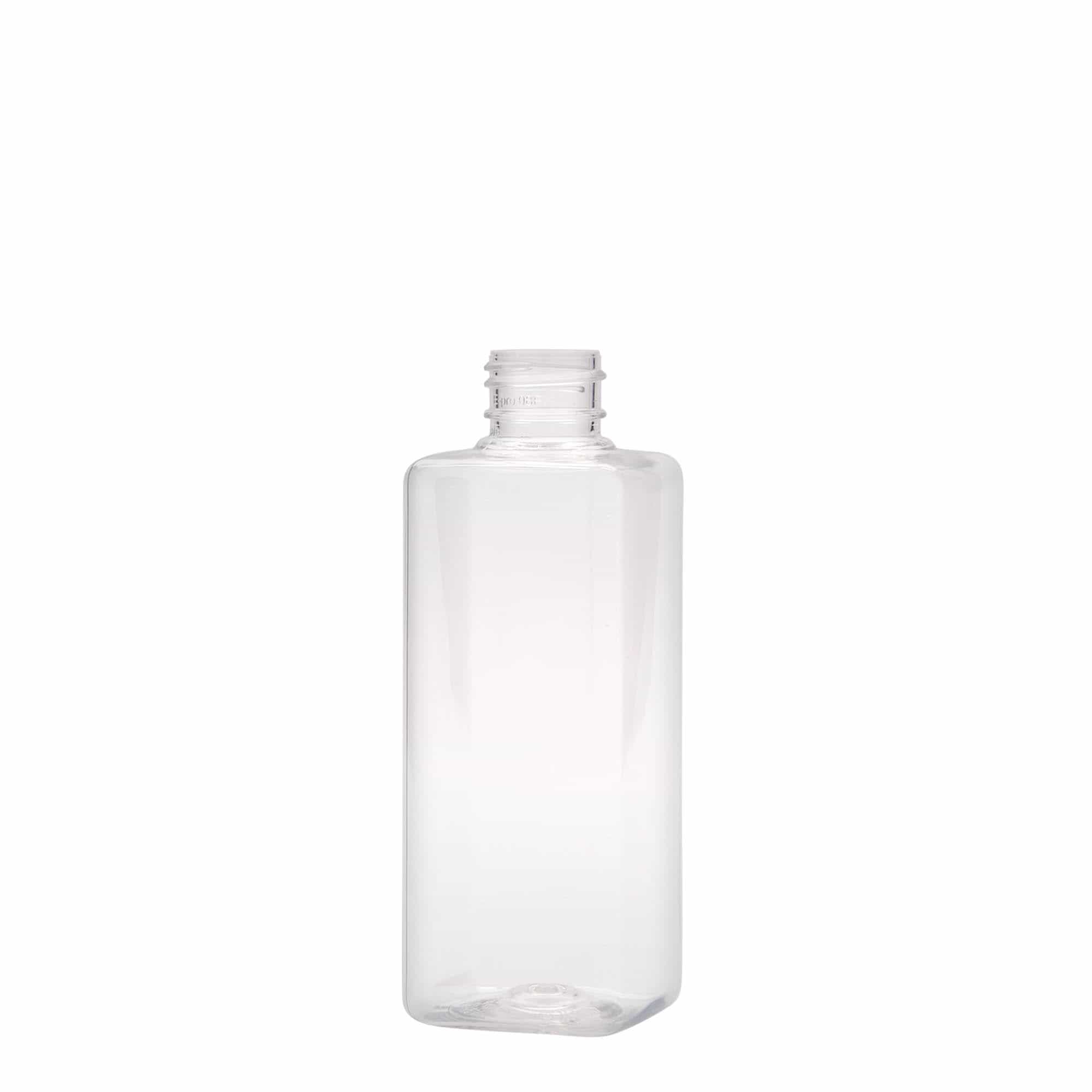 Bouteille en PET 200 ml 'Karl', carrée, plastique, bouchage: GPI 24/410