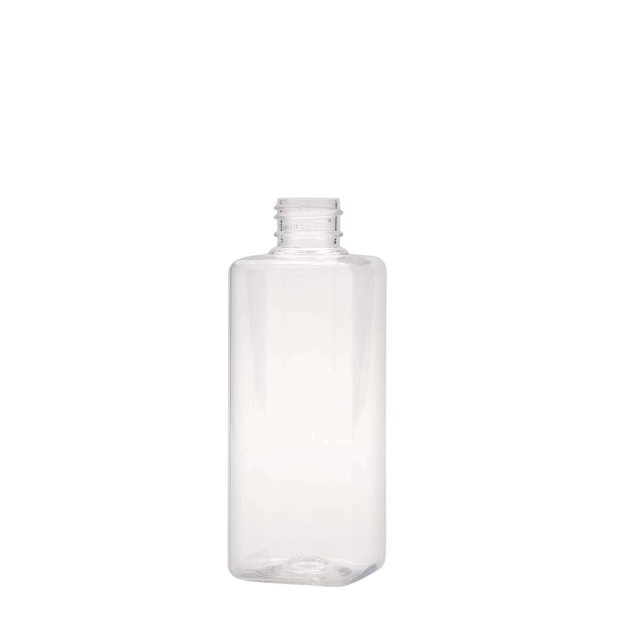 Bouteille en PET 200 ml 'Karl', carrée, plastique, bouchage: 24/410