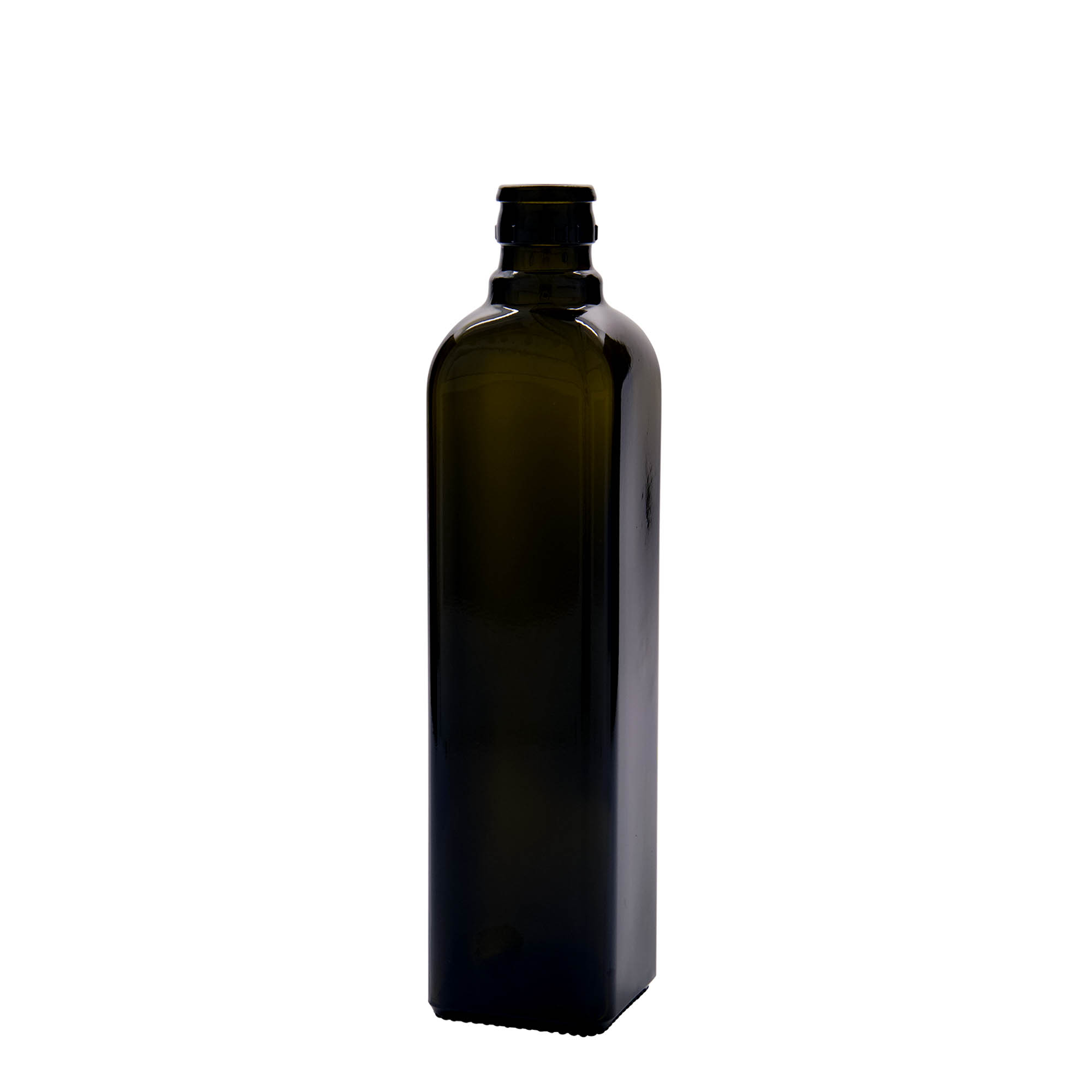 Azijn-/oliefles 'Quadra', 500 ml, glas, vierkant, antiekgroen, monding: DOP Azijn-/oliefles 'Quadra', 500 ml, glas, vierkant, antiekgroen, monding: DOP