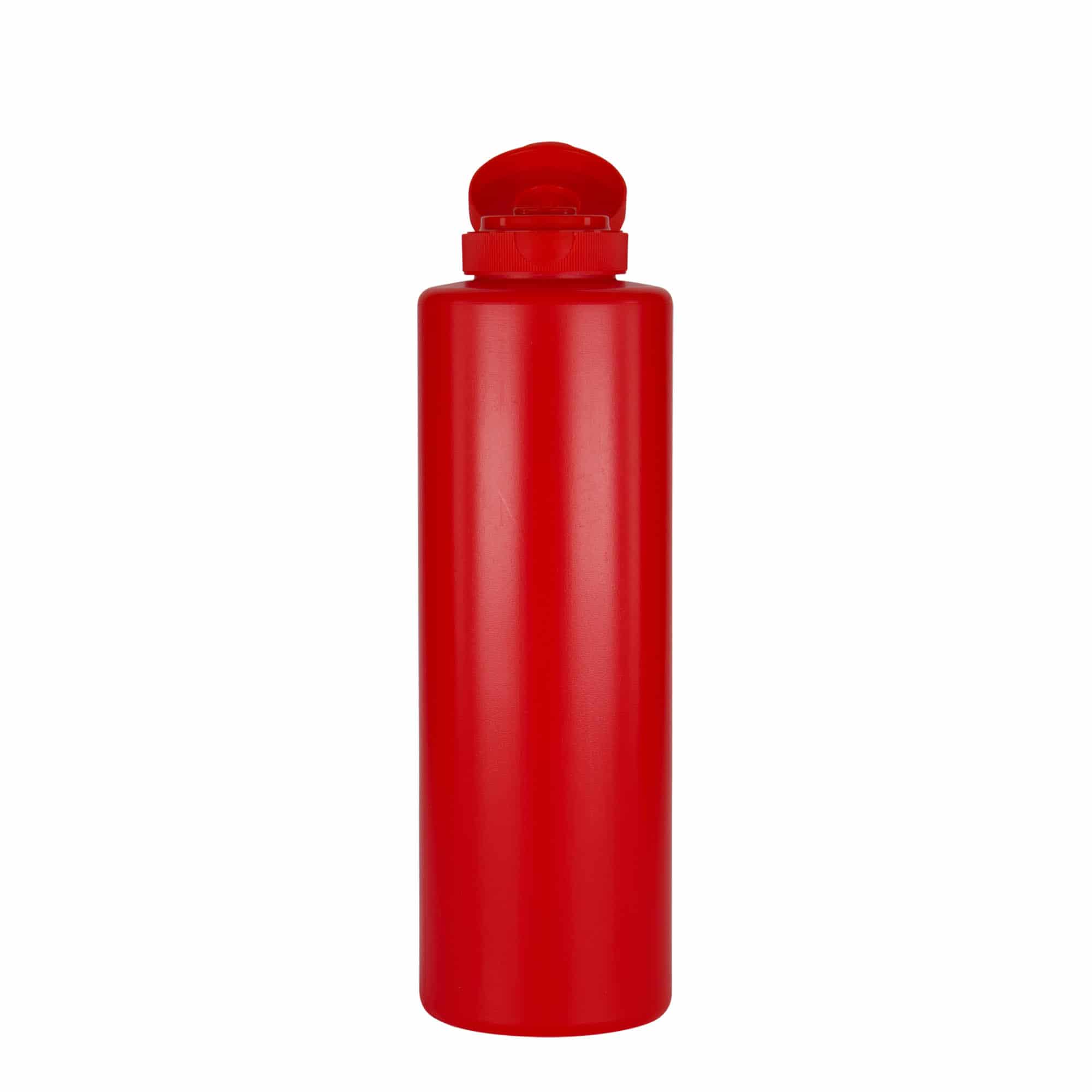 Sausfles, 500 ml, LDPE-kunststof, rood, monding: 38/400