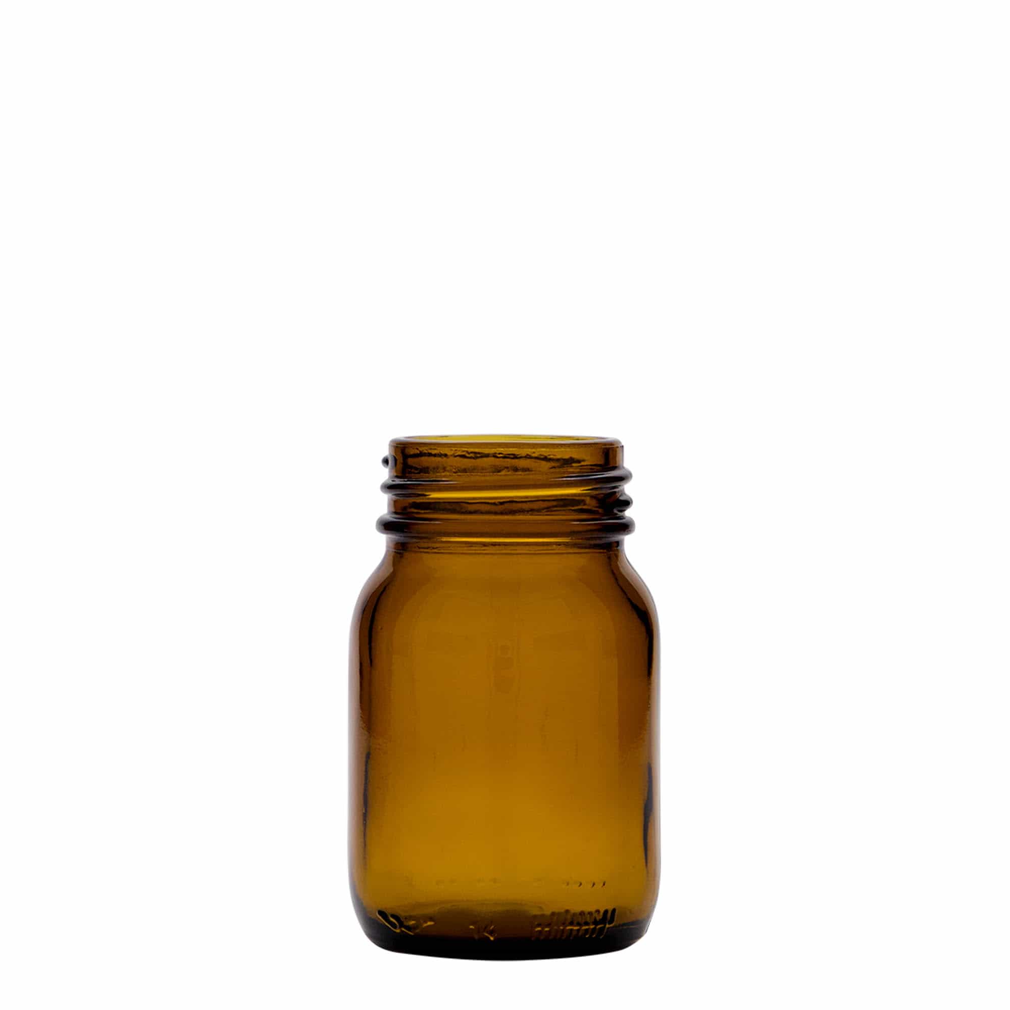Bocal à col large 75 ml, brun, bouchage: DIN 40