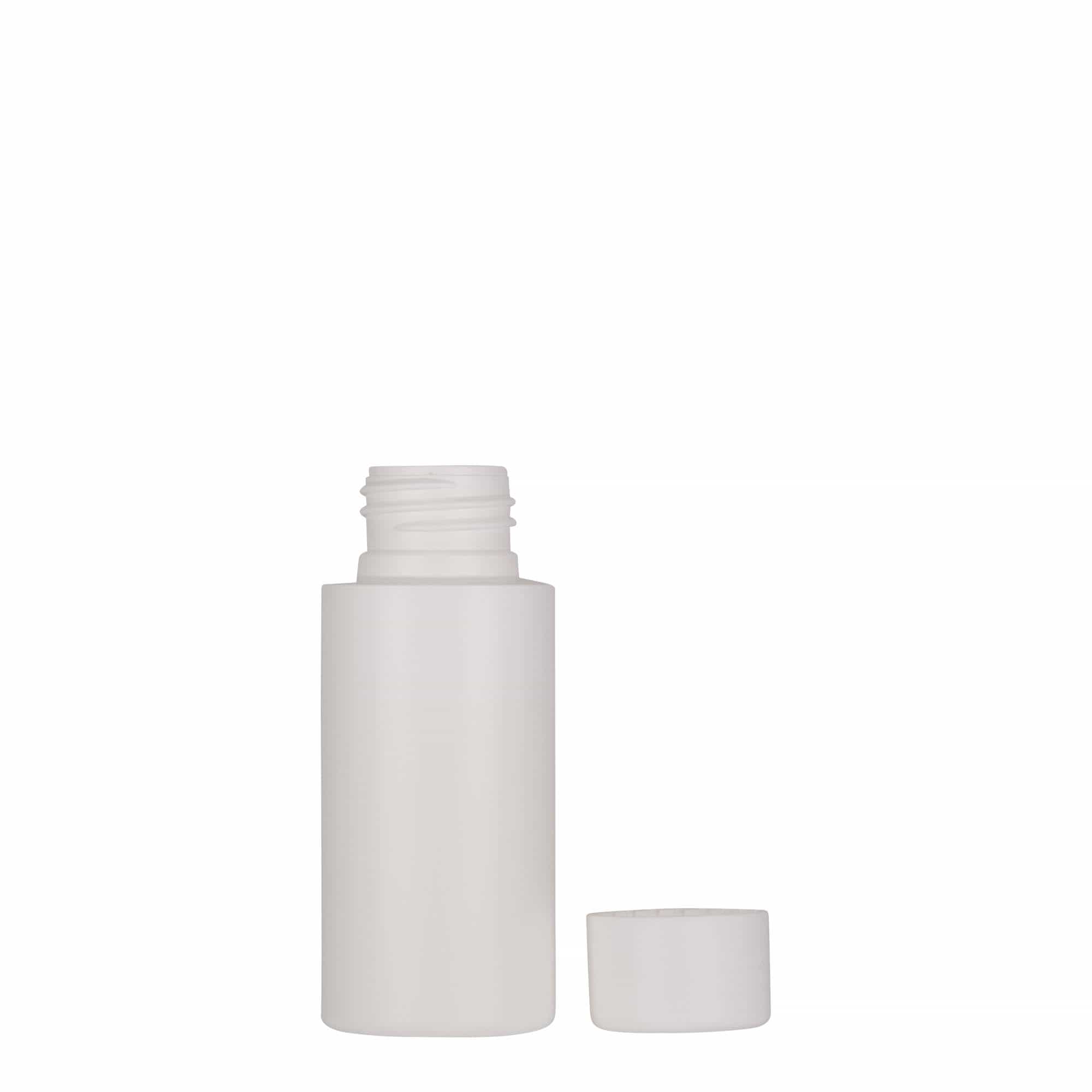 Plastic fles 'Pipe', 50 ml, Green HDPE, wit, monding:  24/410