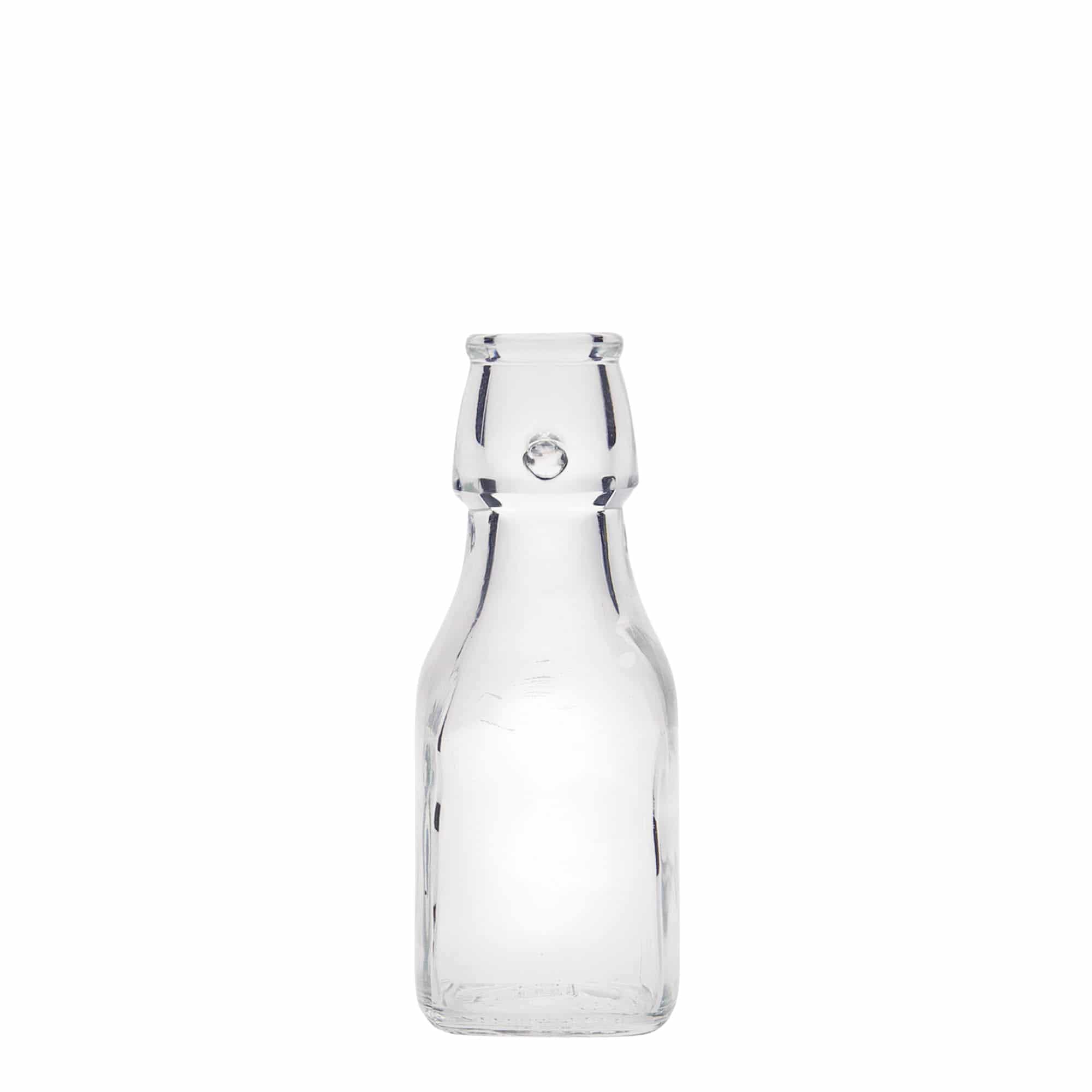 Bouteille en verre 125 ml 'Swing', carrée, bouchage: bouchon mécanique