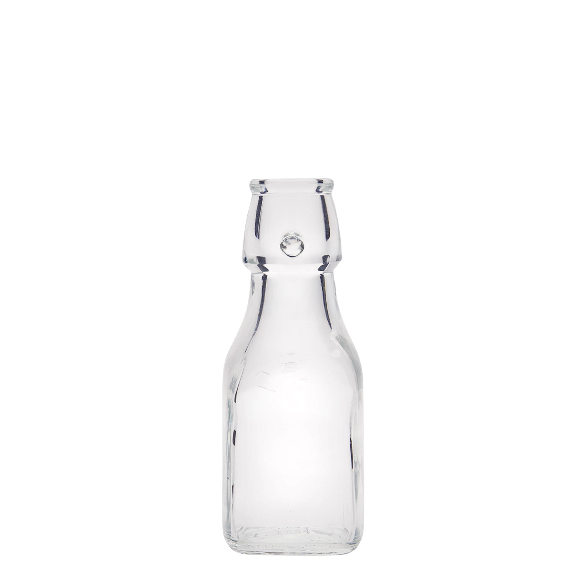 Bouteille en verre 125 ml 'Swing', carrée, bouchage: bouchon mécanique Bouteille en verre 125 ml 'Swing', carrée, bouchage: bouchon mécanique