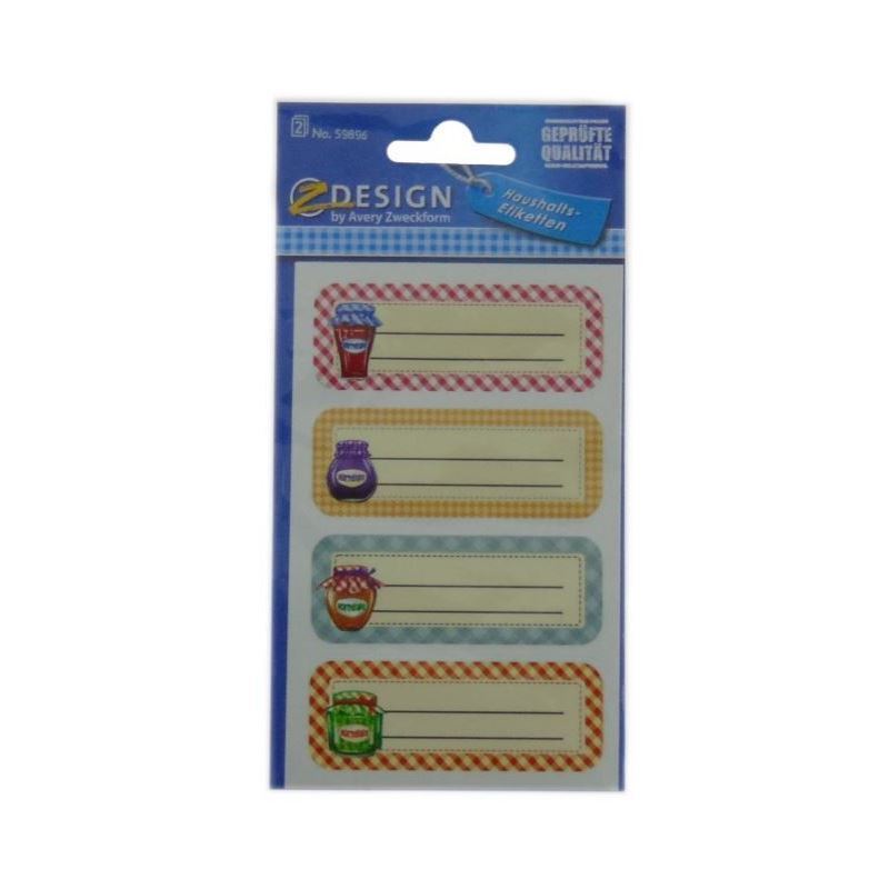 Zweckform etiketten 'Jampotten', rechthoekig, papier, meerkleurig Zweckform etiketten 'Jampotten', rechthoekig, papier, meerkleurig