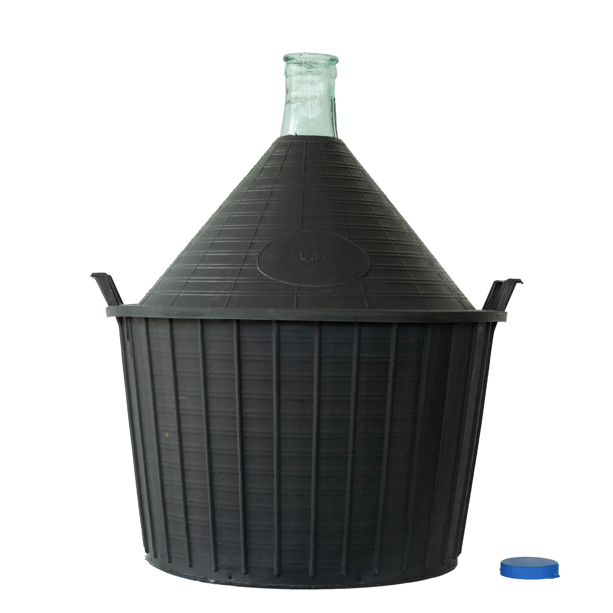 Ballonfles smalle hals, 54 l, glas, monding: stulpdeksel Ballonfles smalle hals, 54 l, glas, monding: stulpdeksel