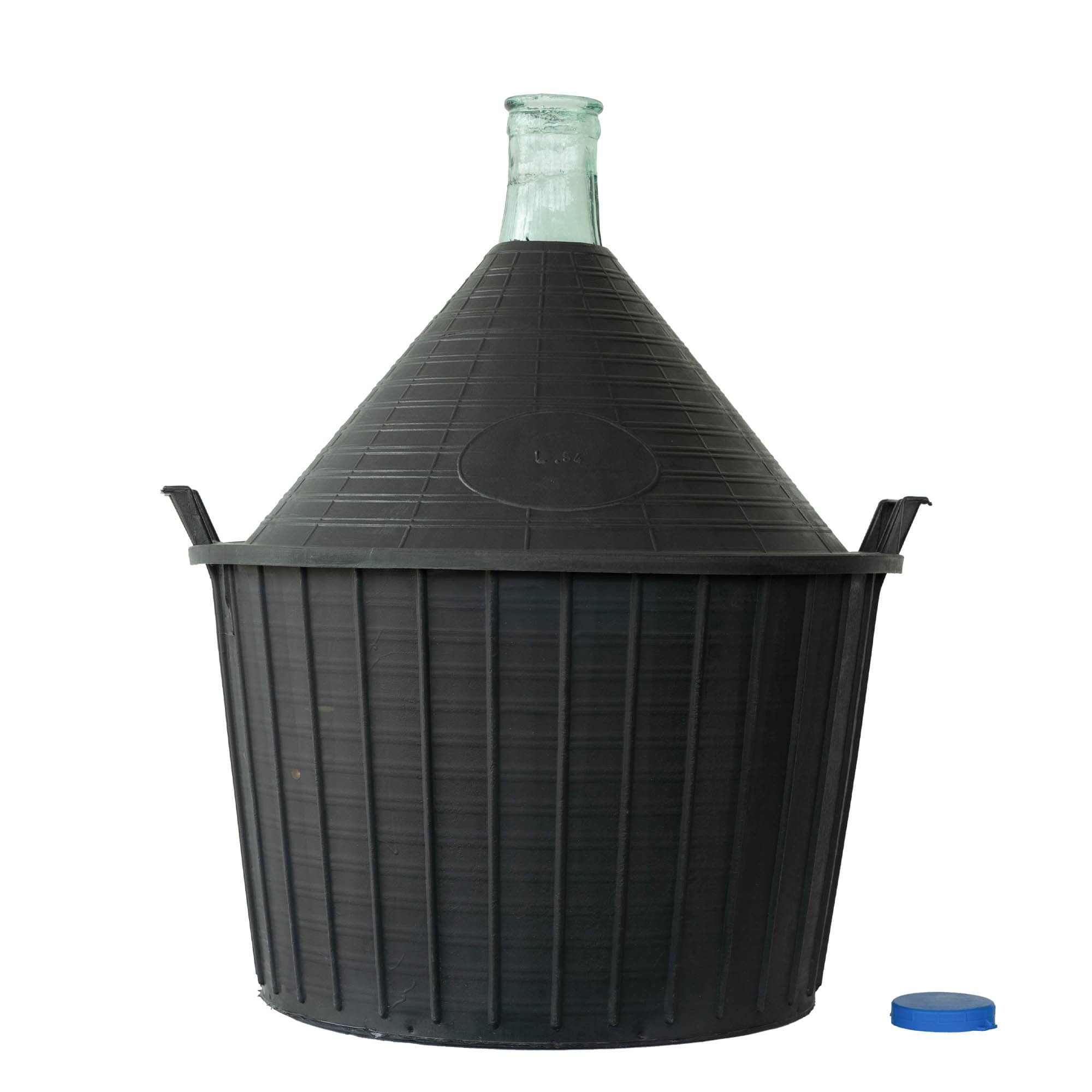 Dame-jeanne 54 l à col étroit, verre, bouchage: couvercle cloche
