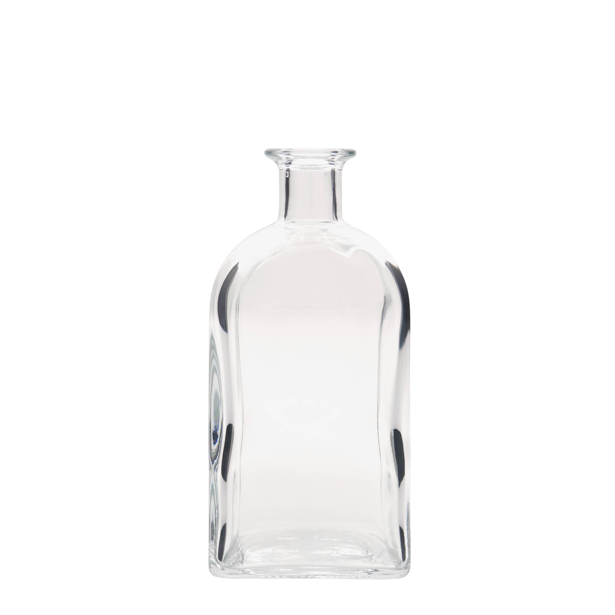 Glazen fles Apotheker carré, 700 ml, vierkant, monding: kurk