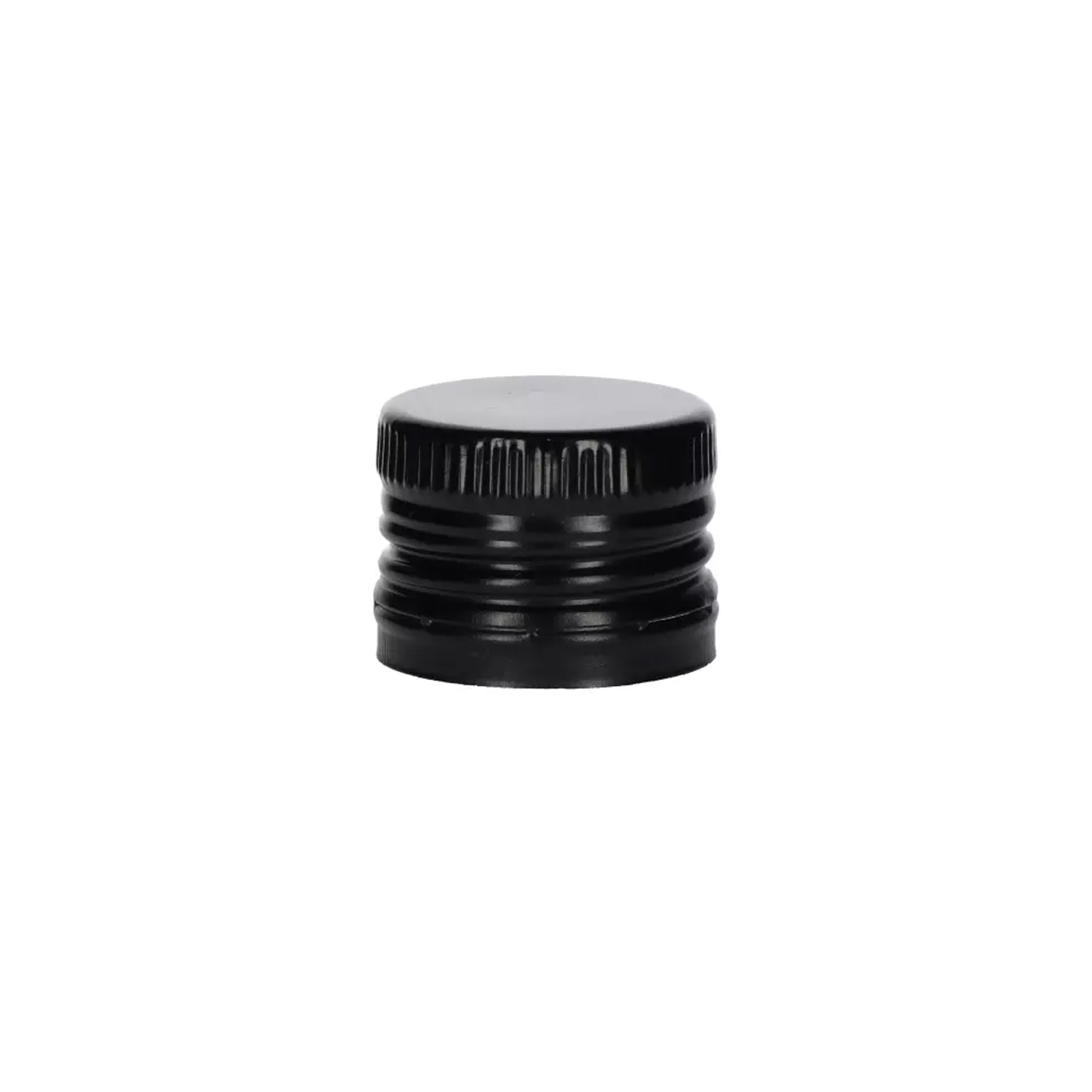 Bouchon à vis avec bec verseur, métal-plastique, noir, pour goulot : PP 31,5