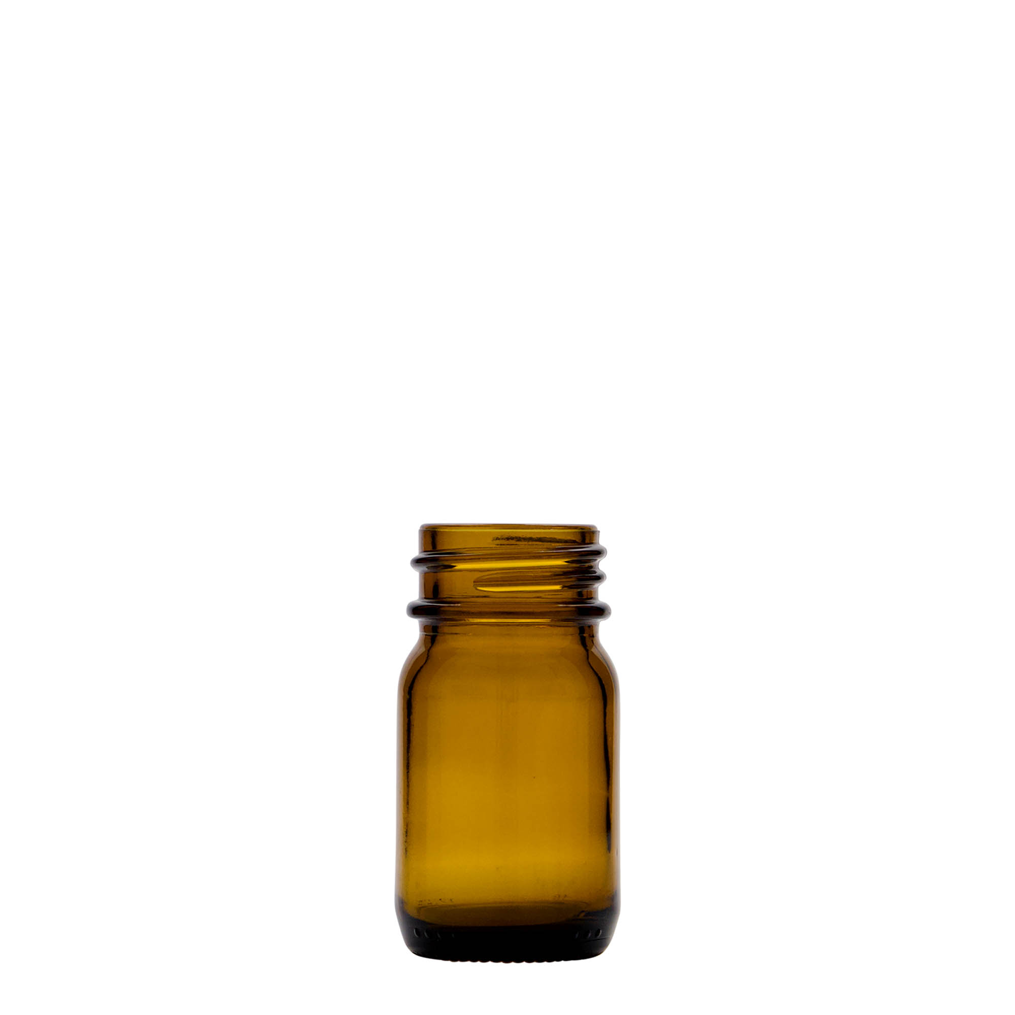 Pot met brede hals, 30 ml, bruin, monding: DIN 32