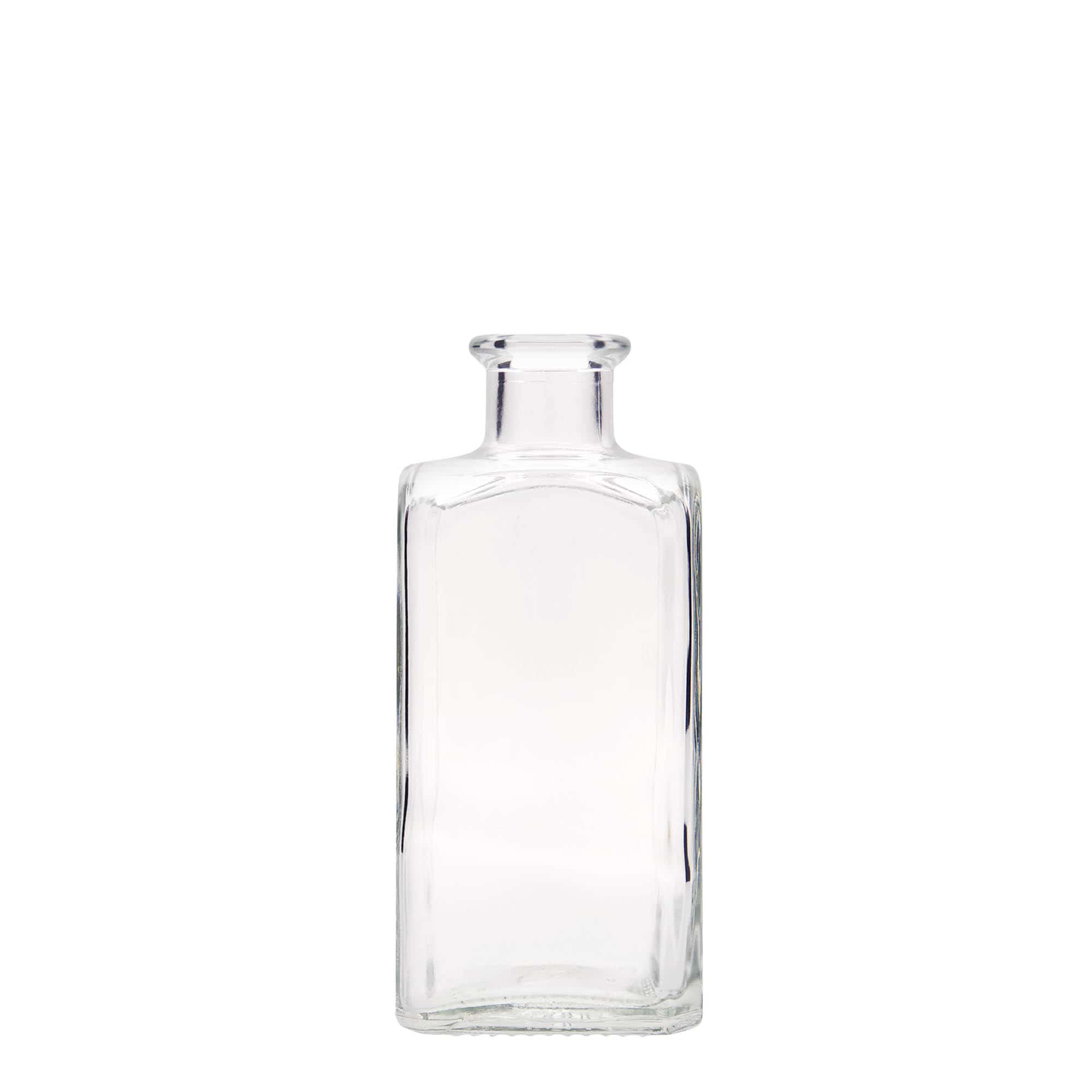 Glazen fles Apotheker carré, 250 ml, vierkant, monding: kurk Glazen fles Apotheker carré, 250 ml, vierkant, monding: kurk