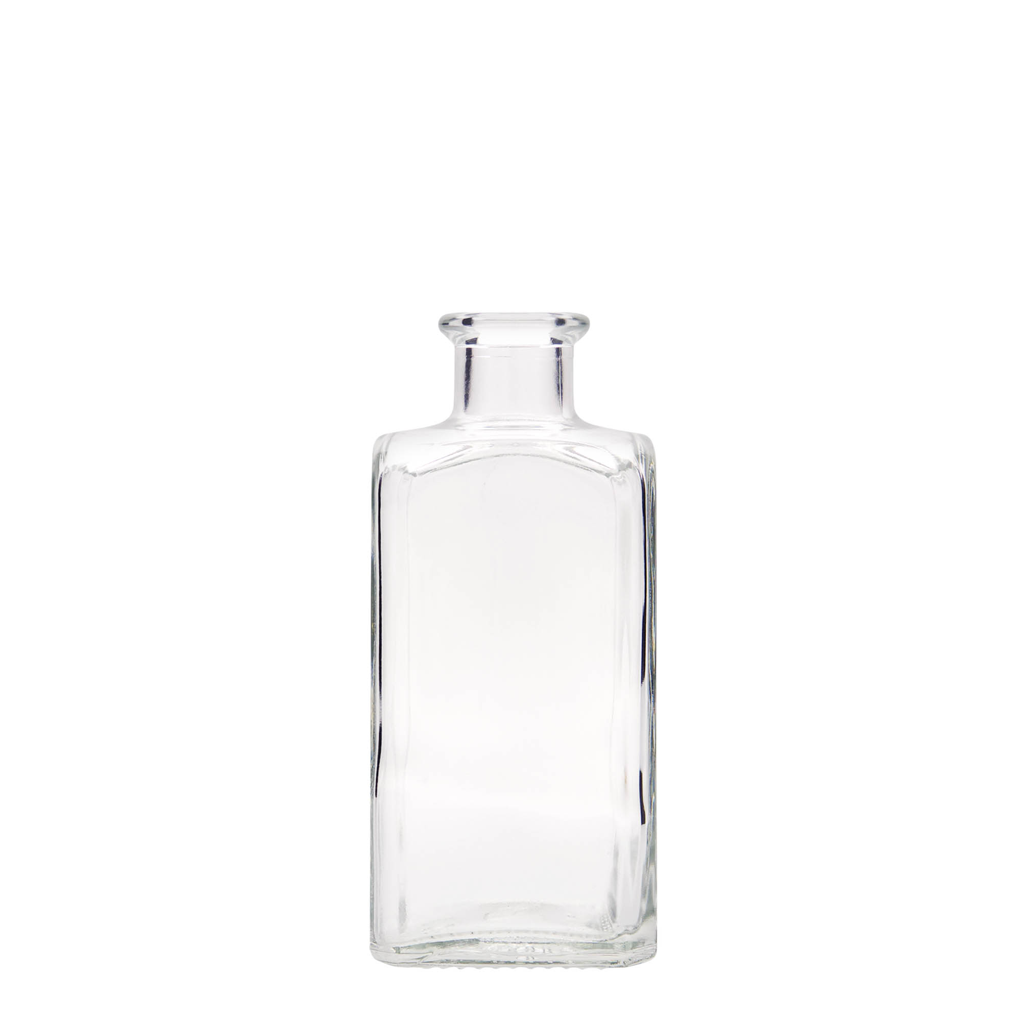 Bouteille en verre apothicaire « Carré », carrée 250 ml, bouchage: bouchon