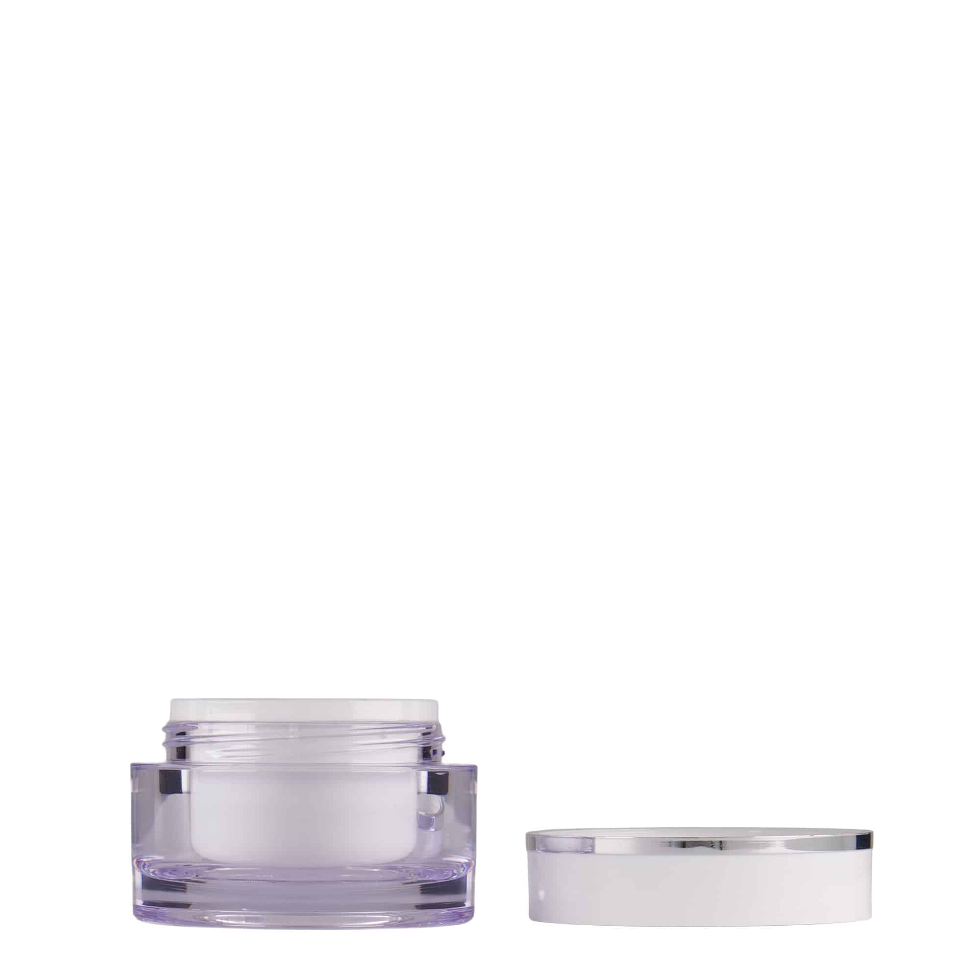 Potje, 10 ml, SAN-kunststof, wit, monding: schroefsluiting