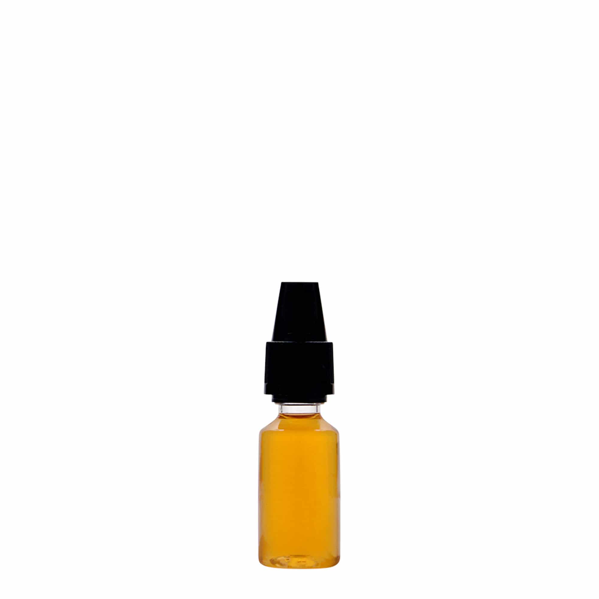 Bouteille en PET 10 ml 'E-Liquid' avec sécurité qualité et enfants, plastique, bouchage: Bougage à vis