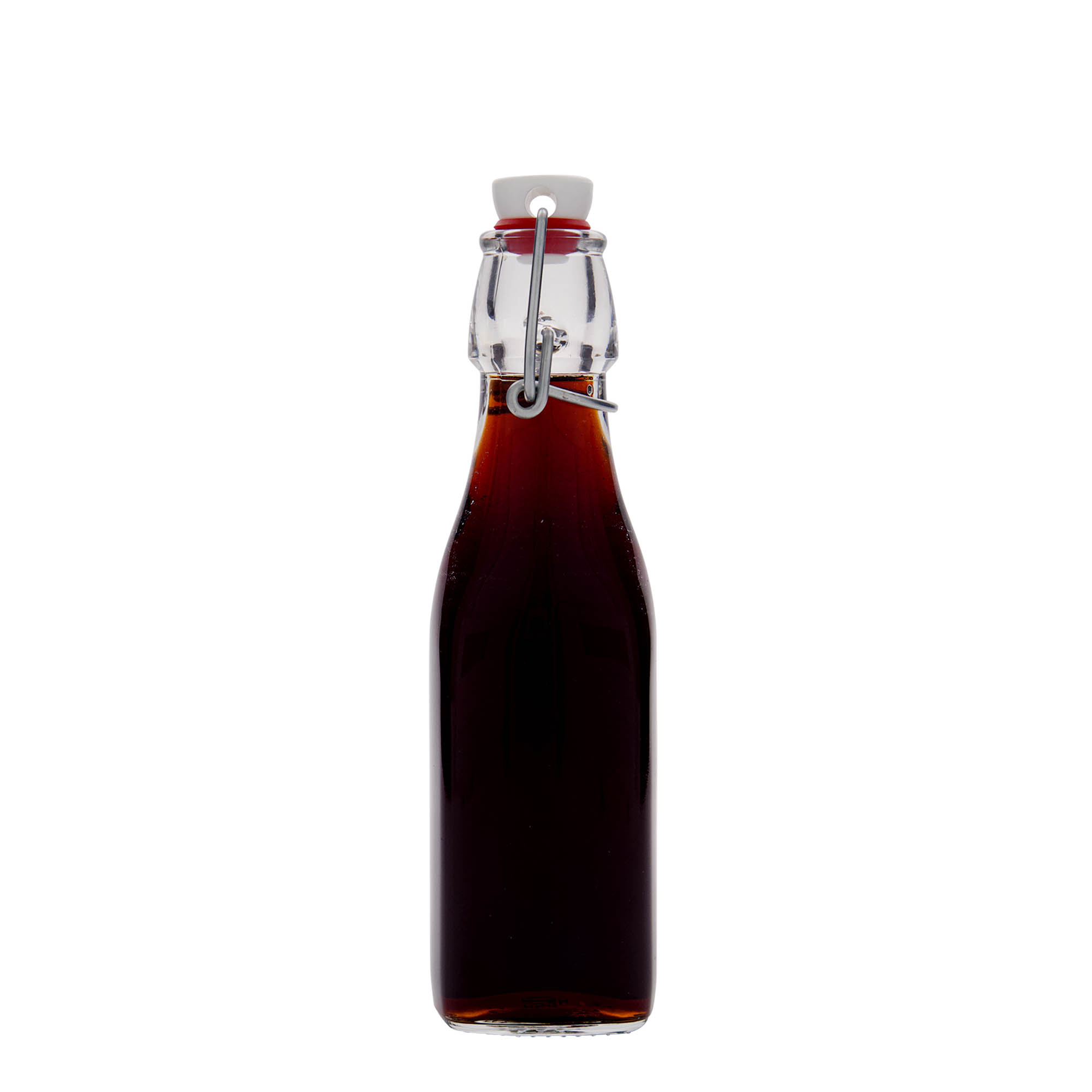 Bouteille en verre 250 ml 'Swing', carrée, bouchage: bouchon mécanique Bouteille en verre 250 ml 'Swing', carrée, bouchage: bouchon mécanique