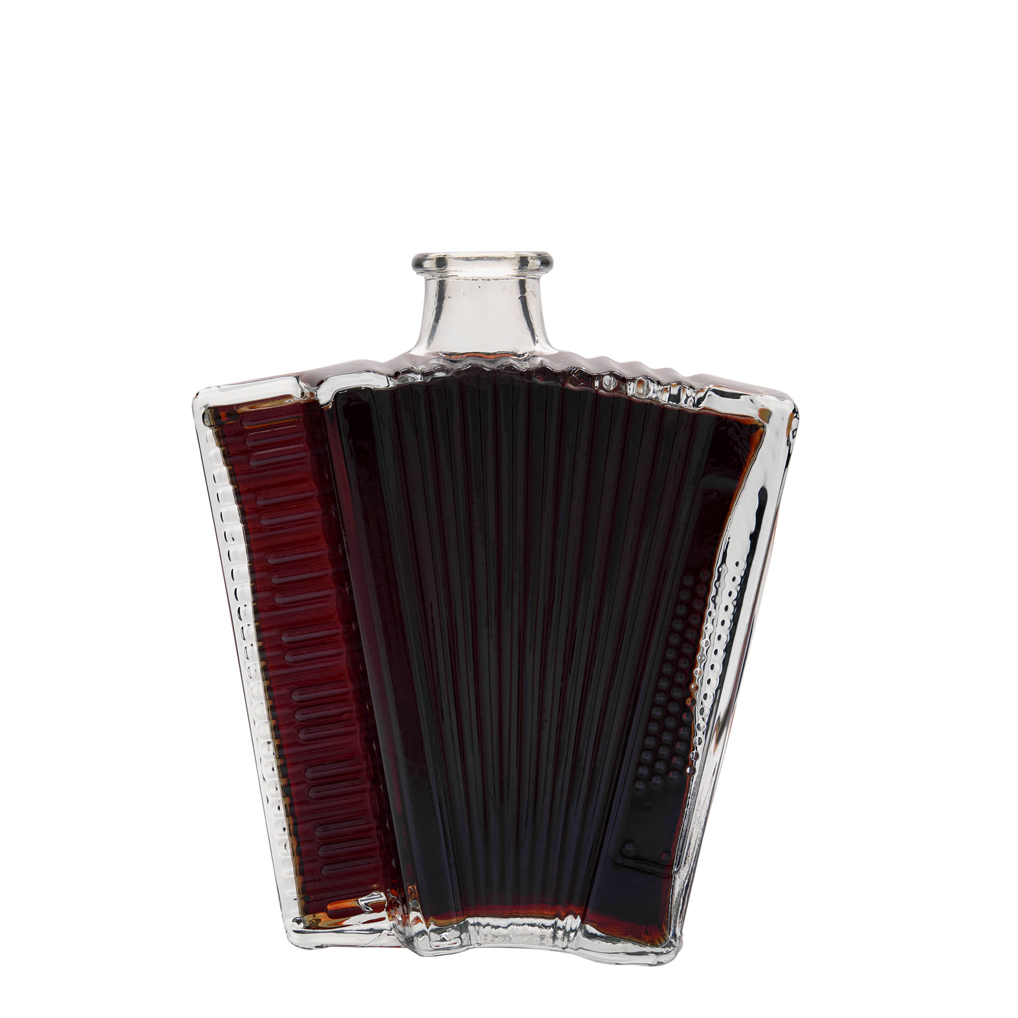 Glazen fles 'Accordeon', 500 ml, monding: kurk Glazen fles 'Accordeon', 500 ml, monding: kurk