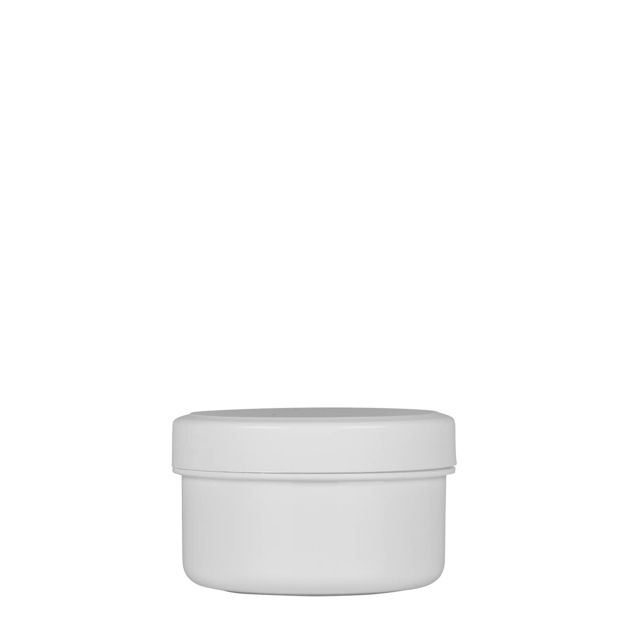 Boîte en plastique 60 ml 'White Line', PP, blanche, bouchage: Bougage à vis