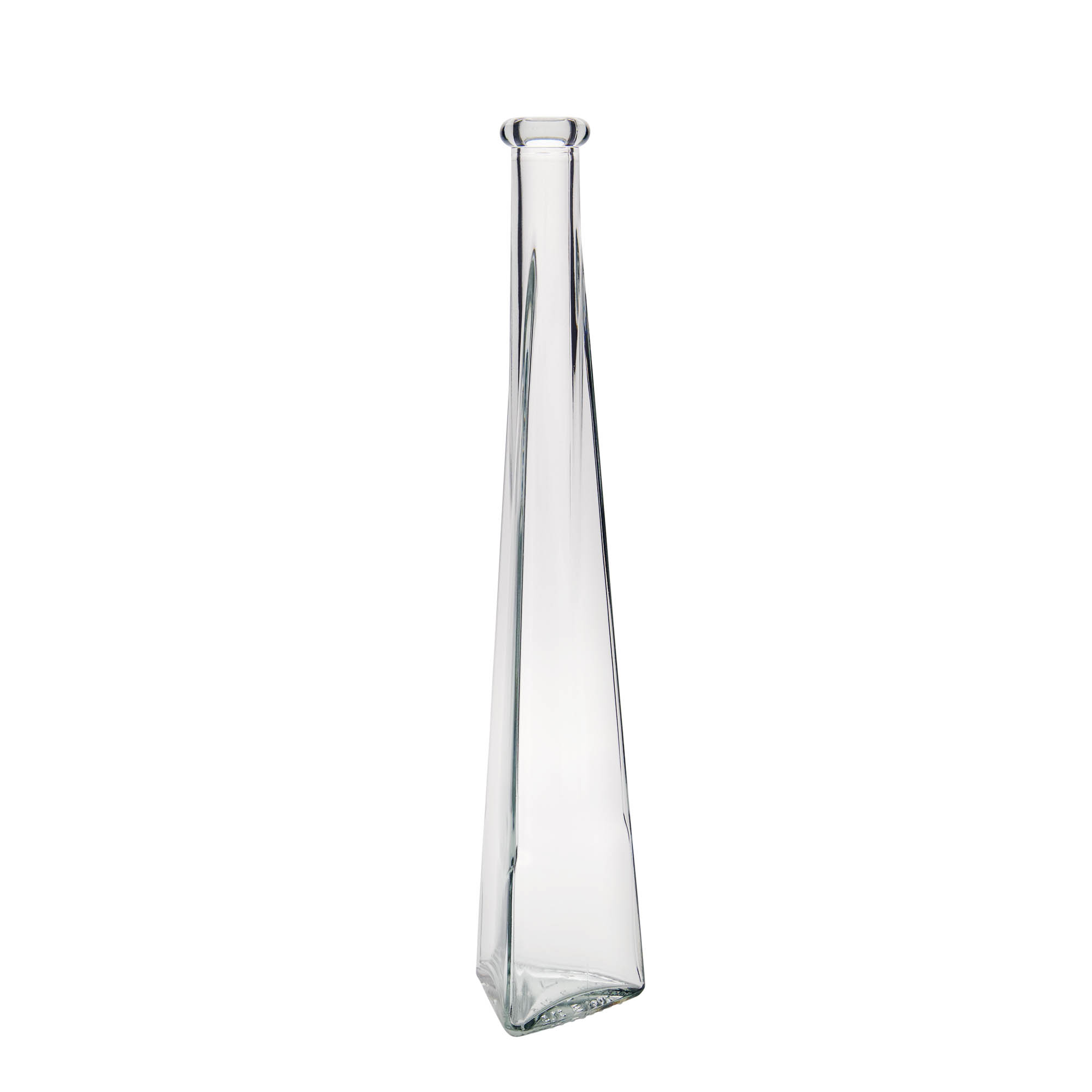 Glazen fles 'Dama Triangolore', 200 ml, driehoekig, monding: kurk Glazen fles 'Dama Triangolore', 200 ml, driehoekig, monding: kurk