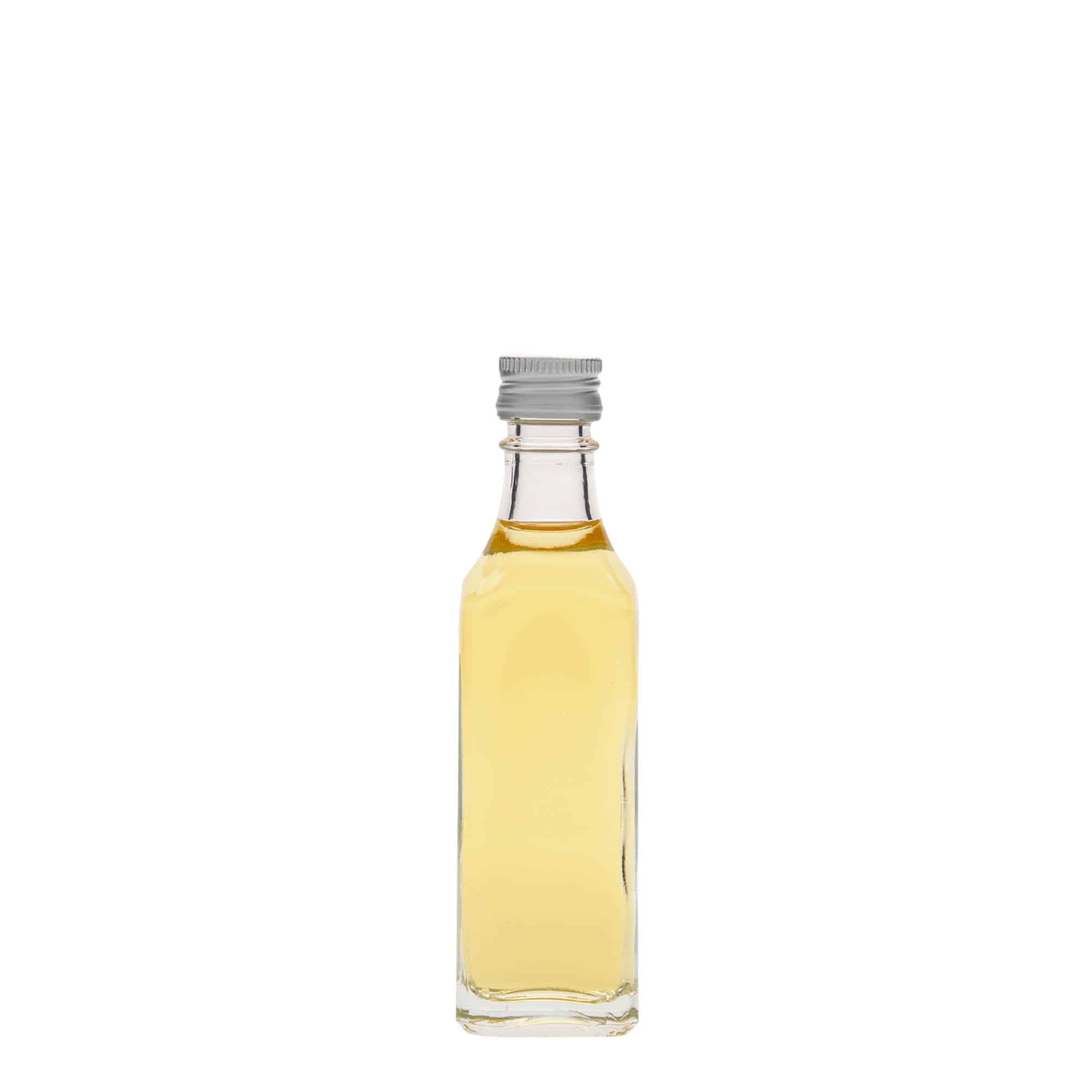 Bouteille en verre 50 ml 'Siena', carrée, bouchage: PP 18