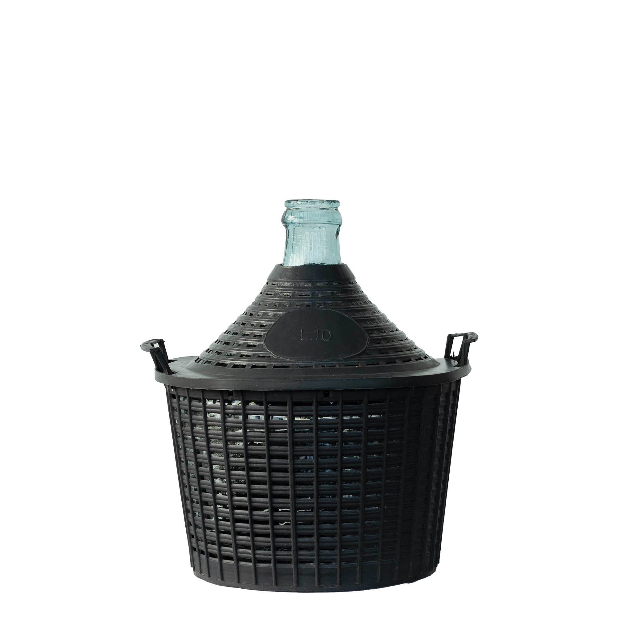 Dame-jeanne 10 l à col étroit, verre, bouchage: couvercle cloche