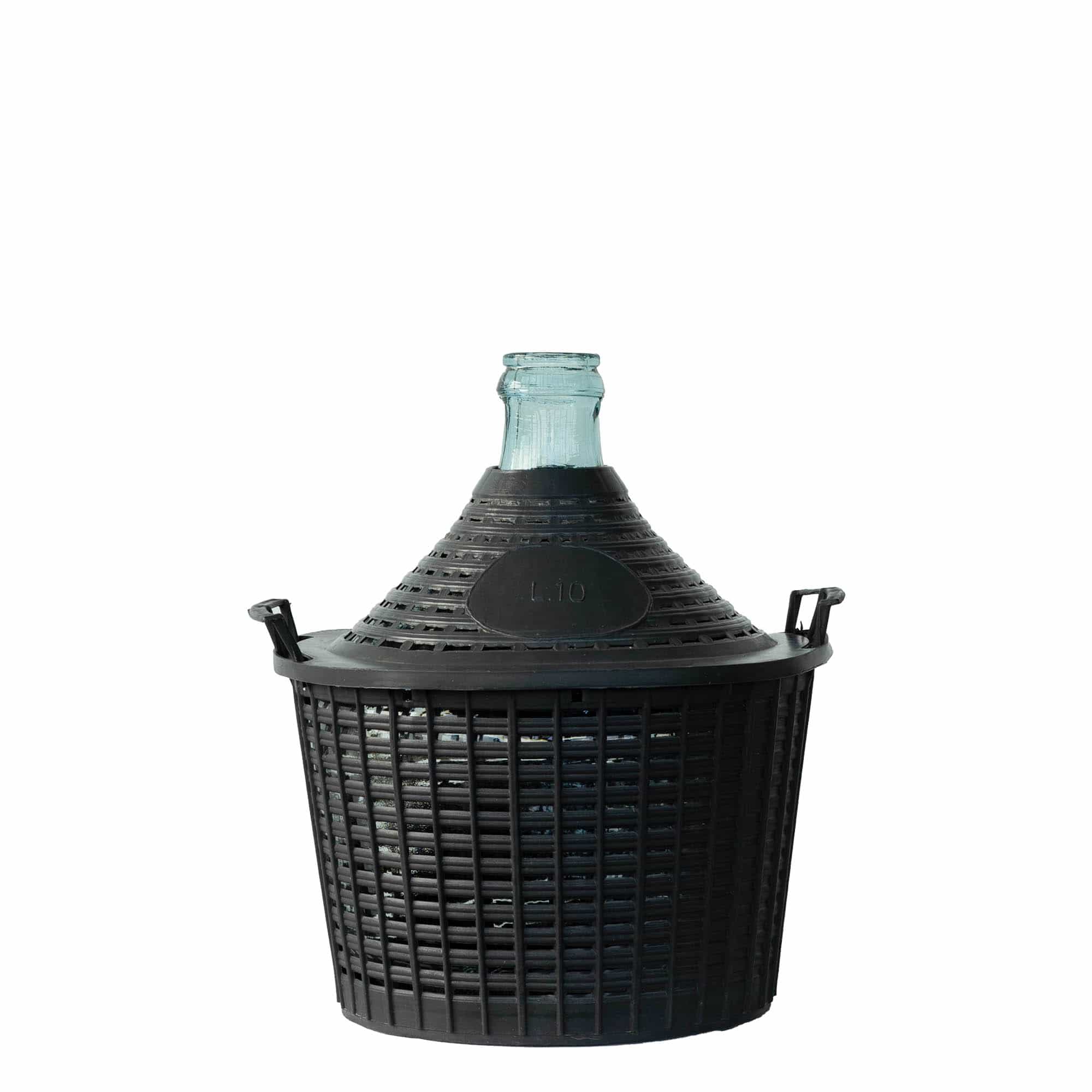 Dame-jeanne 10 l à col étroit, verre, bouchage: couvercle cloche