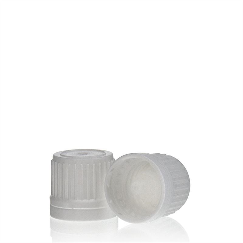 Bougage à vis avec insert compte-gouttes, plastique PE, blanc, pour bouchage: DIN 18 Bougage à vis avec insert compte-gouttes, plastique PE, blanc, pour bouchage: DIN 18