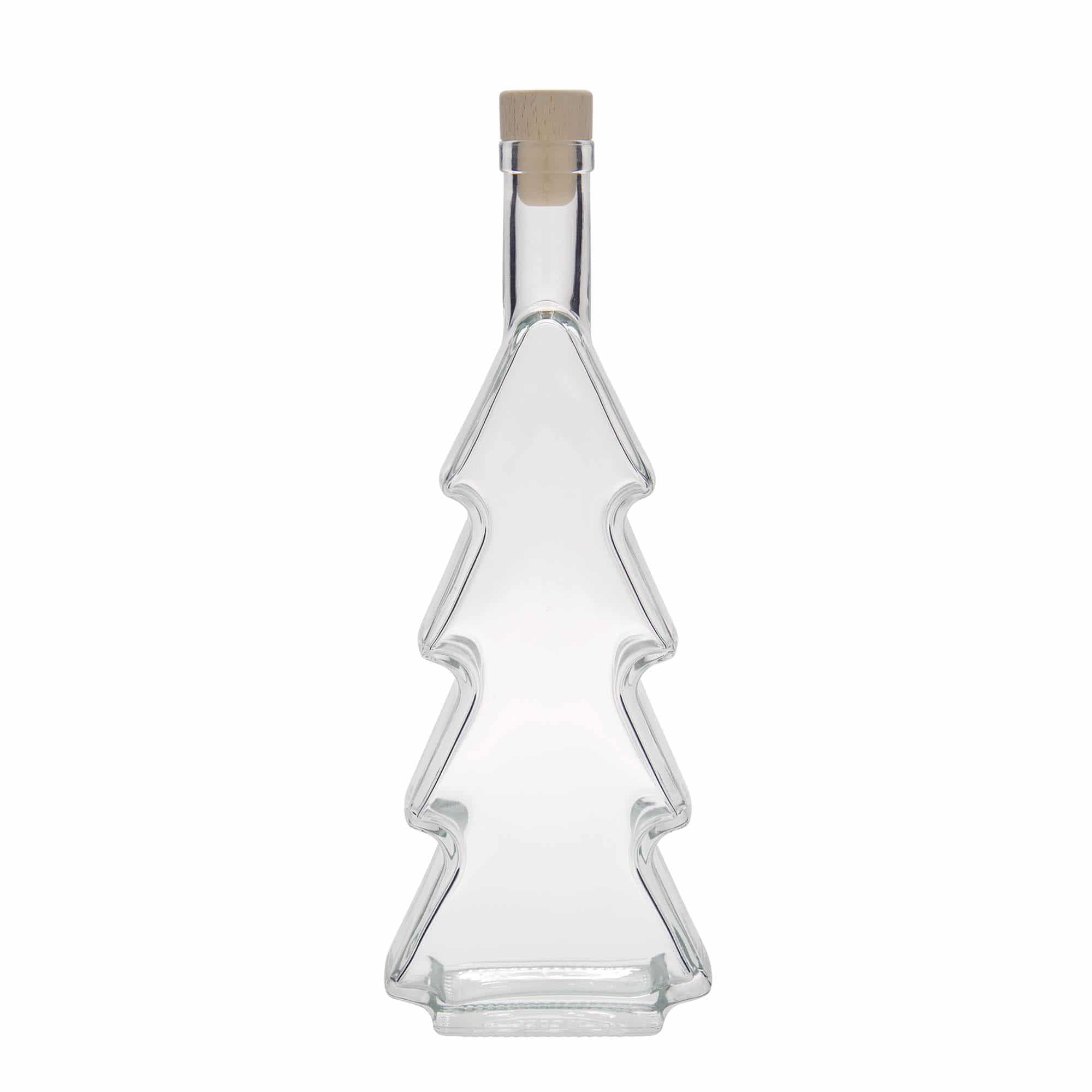 Glazen fles 'Dennenboom', 500 ml, monding: kurk