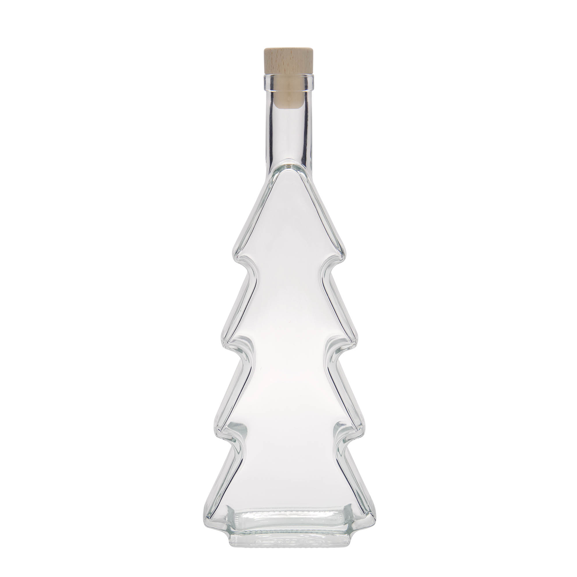 Glazen fles 'Dennenboom', 500 ml, monding: kurk