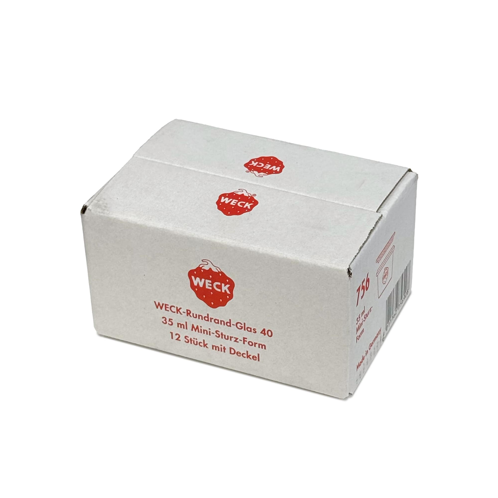 12x 35 ml WECK-stortglas met glazen deksel RR 40